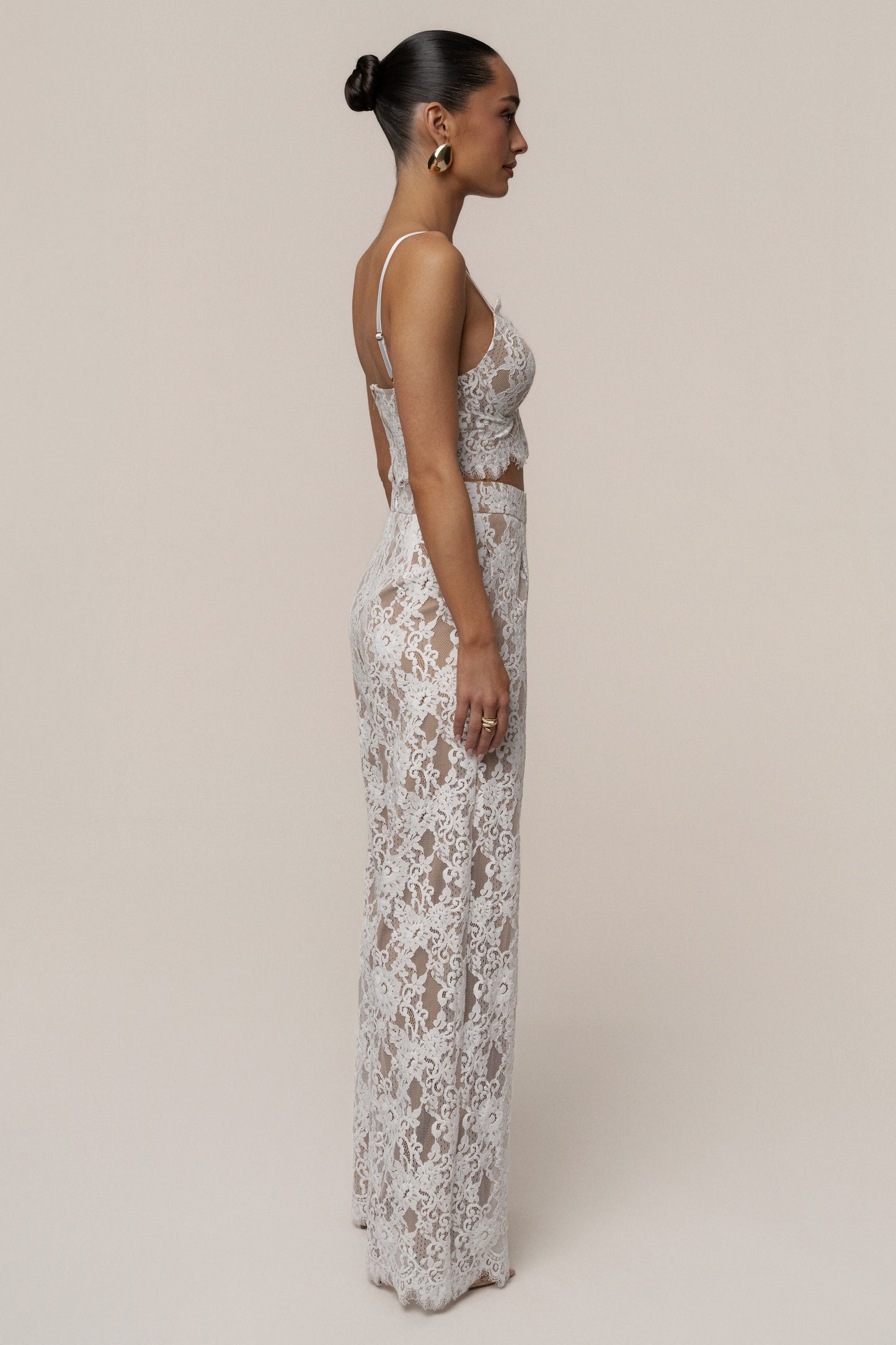 PRE-ORDER White Forever Crush Lace Pant JLUXLABEL