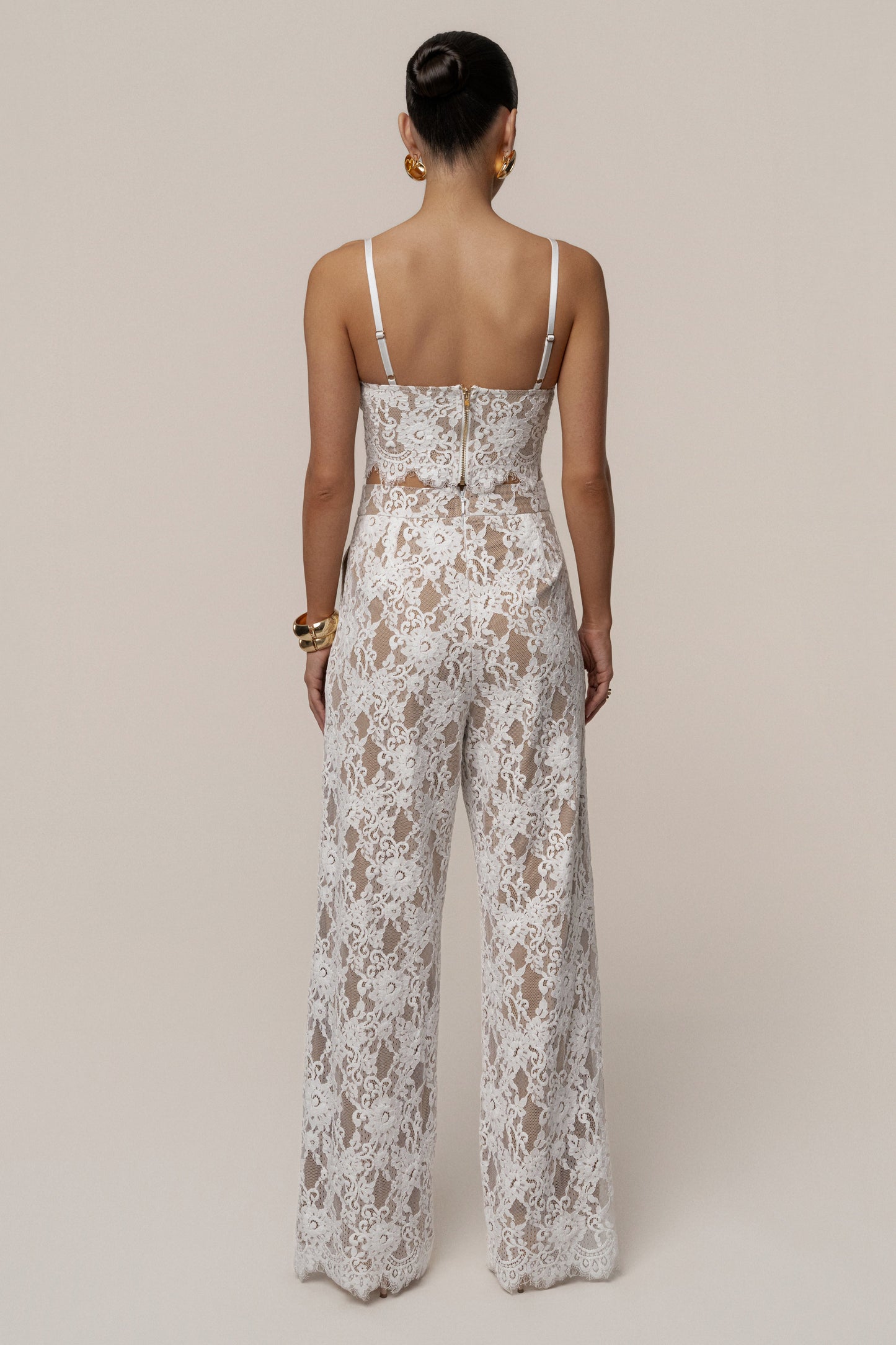 PRE-ORDER White Forever Crush Lace Pant JLUXLABEL