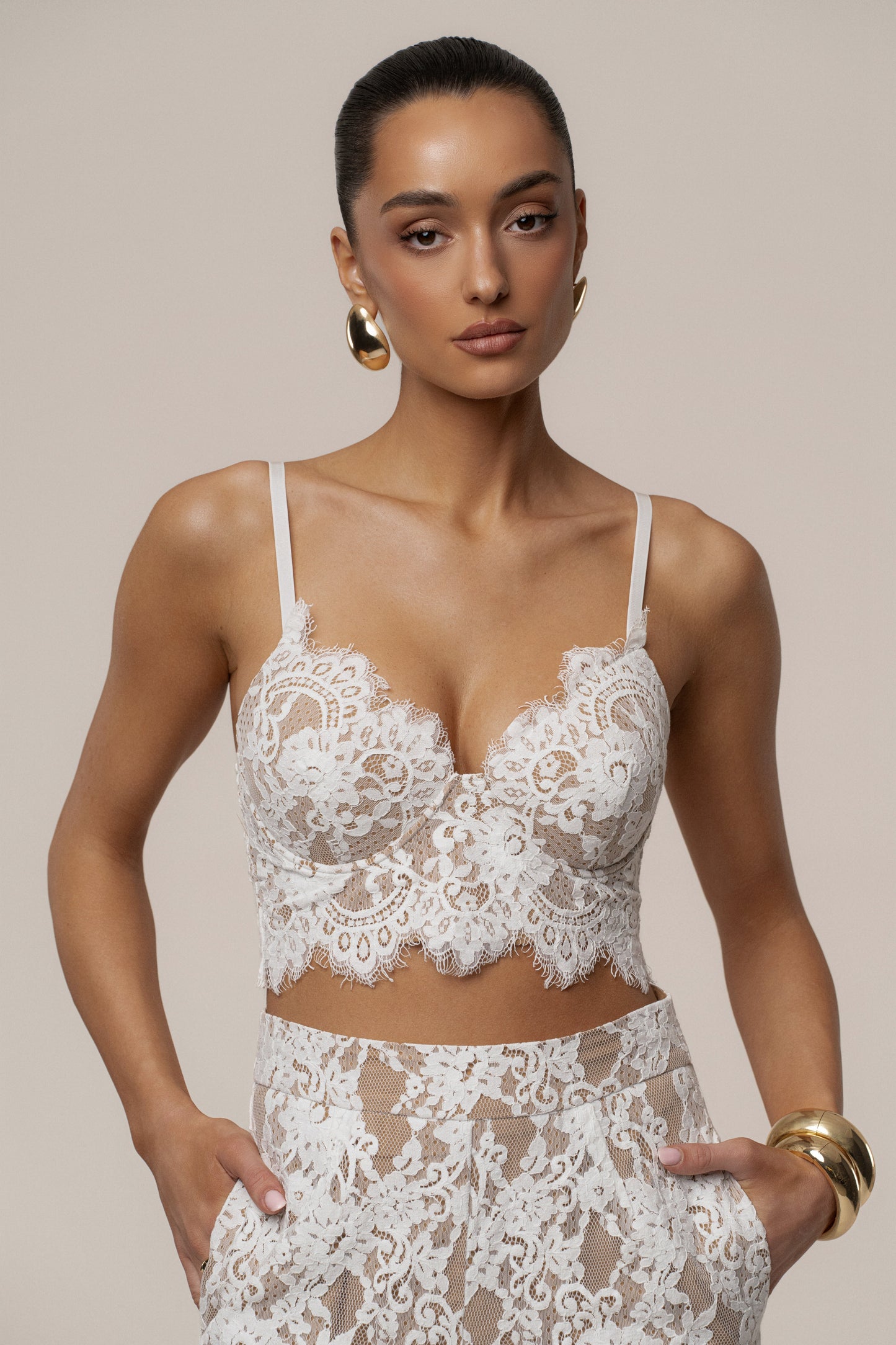 PRE-ORDER White Forever Crush Lace Top JLUXLABEL