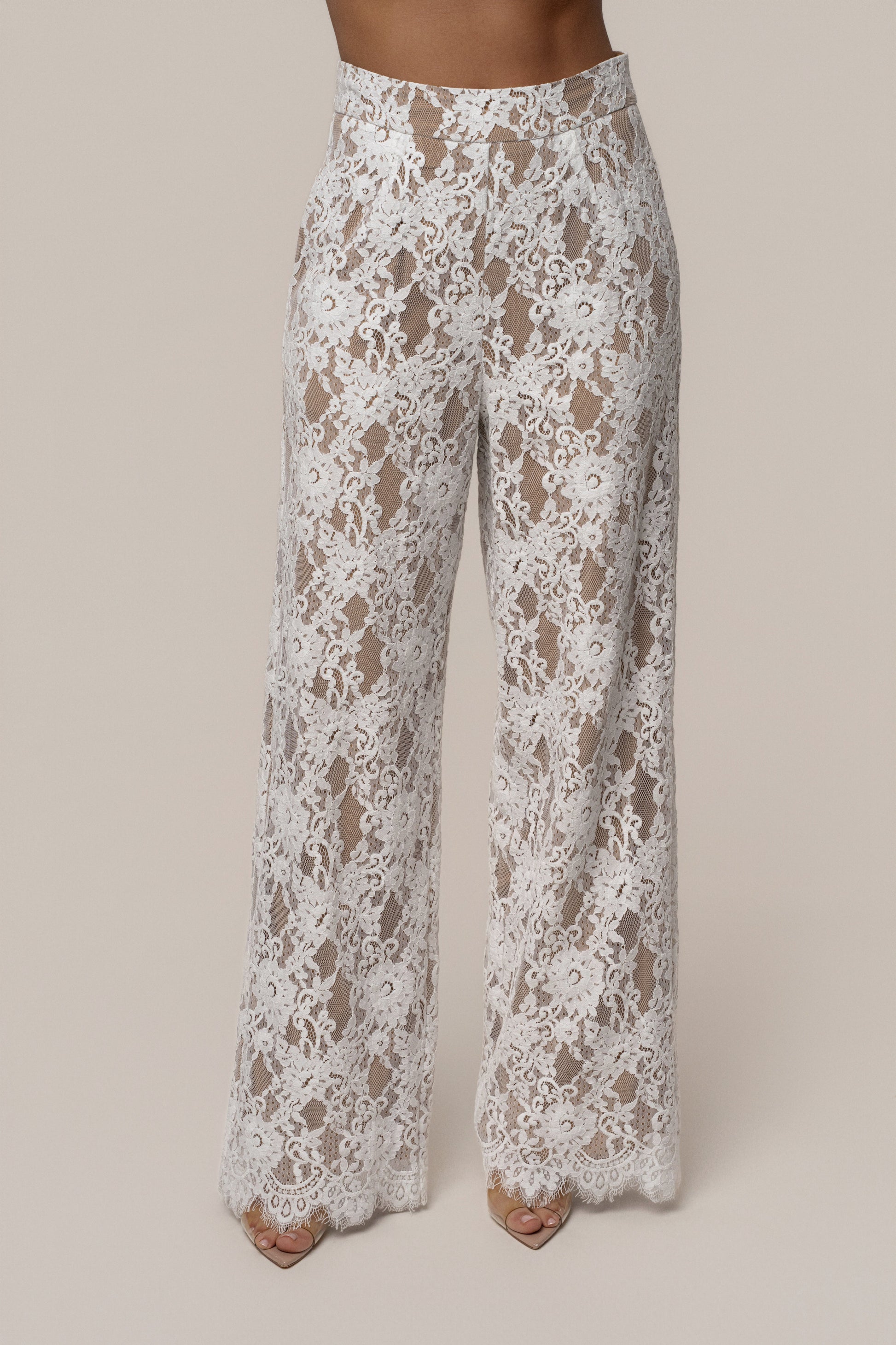 PRE-ORDER White Forever Crush Lace Pant JLUXLABEL