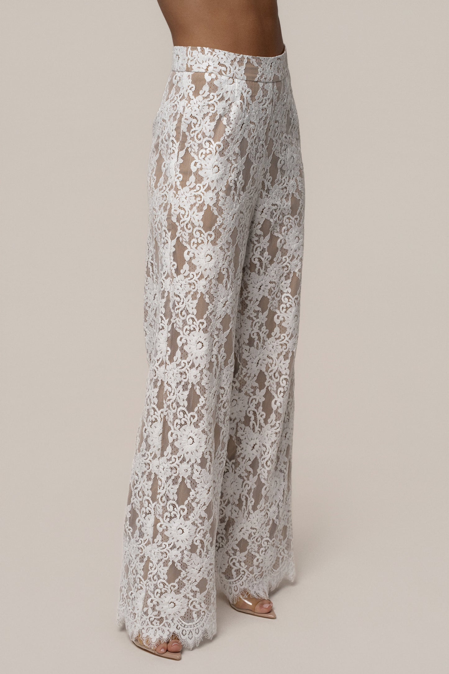 PRE-ORDER White Forever Crush Lace Pant JLUXLABEL