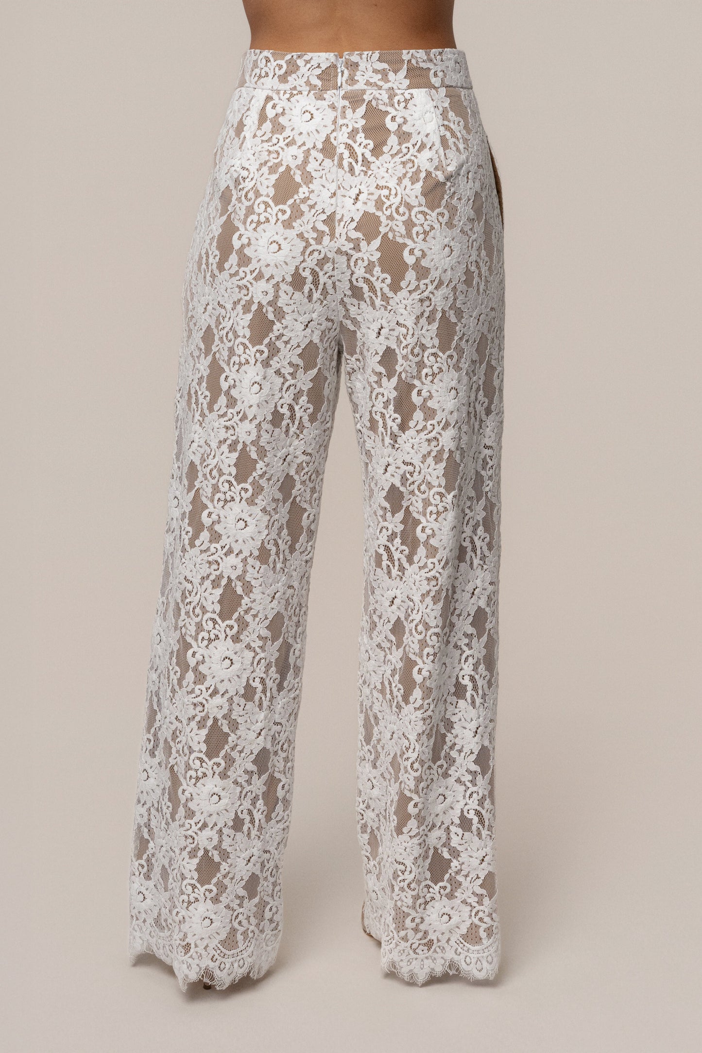 PRE-ORDER White Forever Crush Lace Pant JLUXLABEL