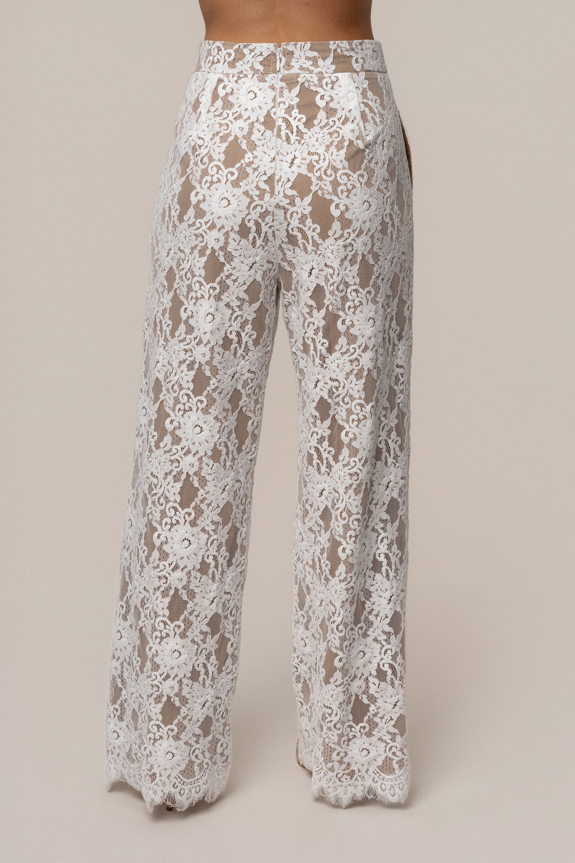 PRE-ORDER White Forever Crush Lace Pant JLUXLABEL