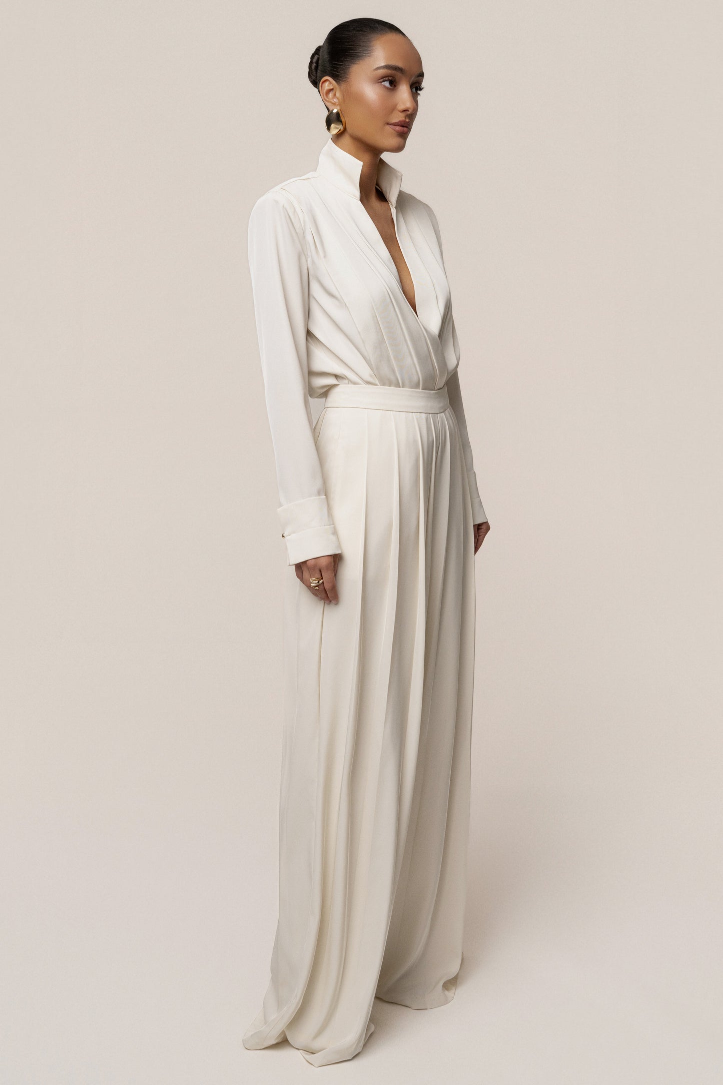 Buttercream Visionary Pleated Bodysuit JLUXLABEL