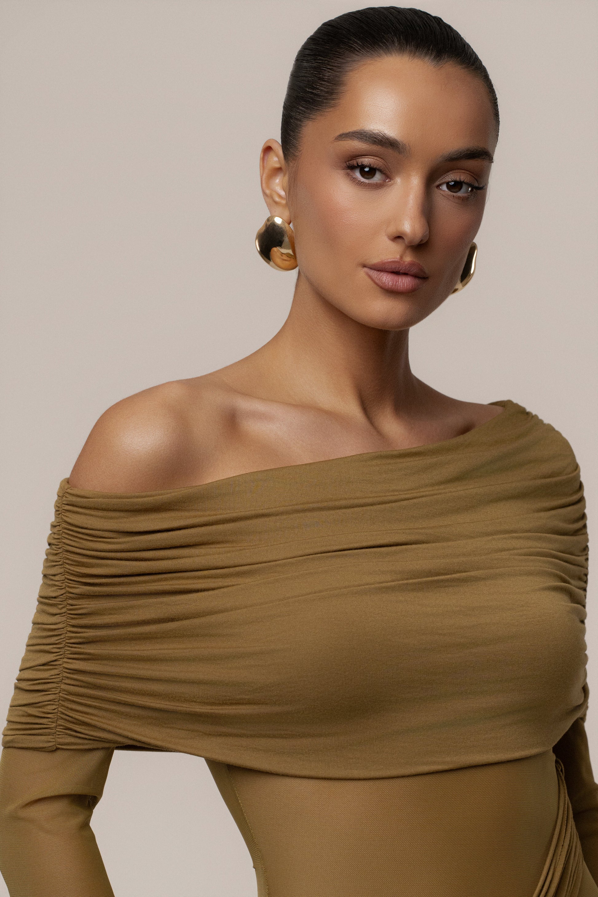 Lime After Hours Drape Dress JLUXLABEL
