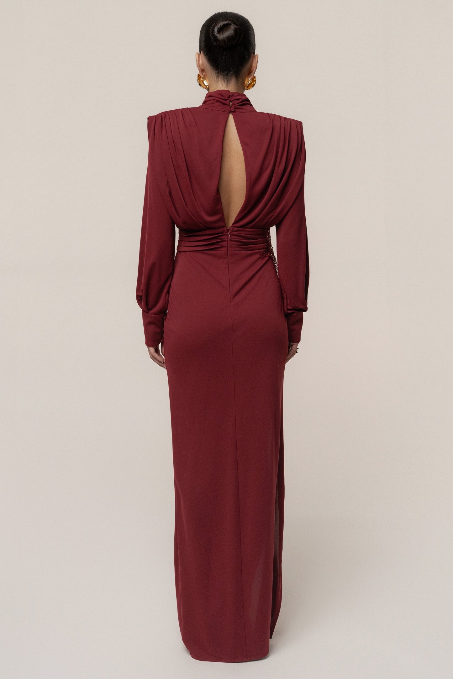 Burgundy Radiance Maxi Gown JLUXLABEL