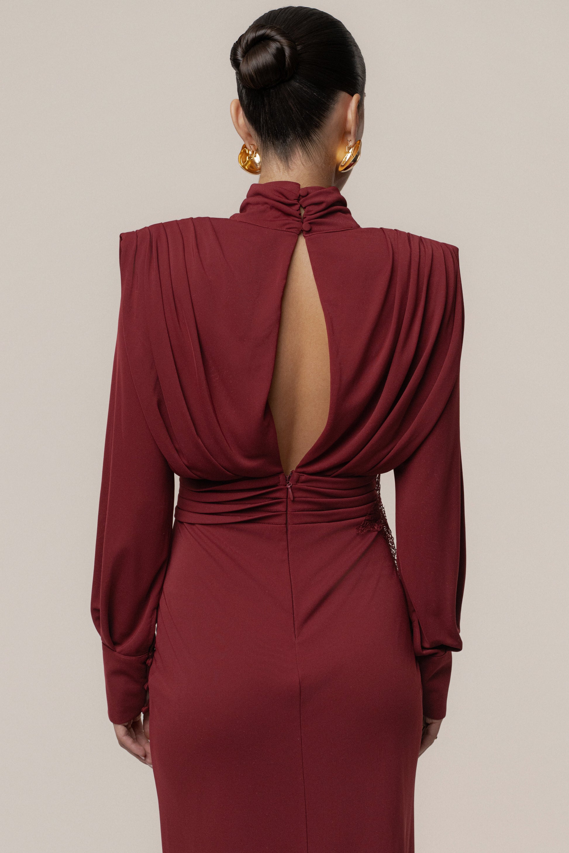 Burgundy Radiance Maxi Gown JLUXLABEL