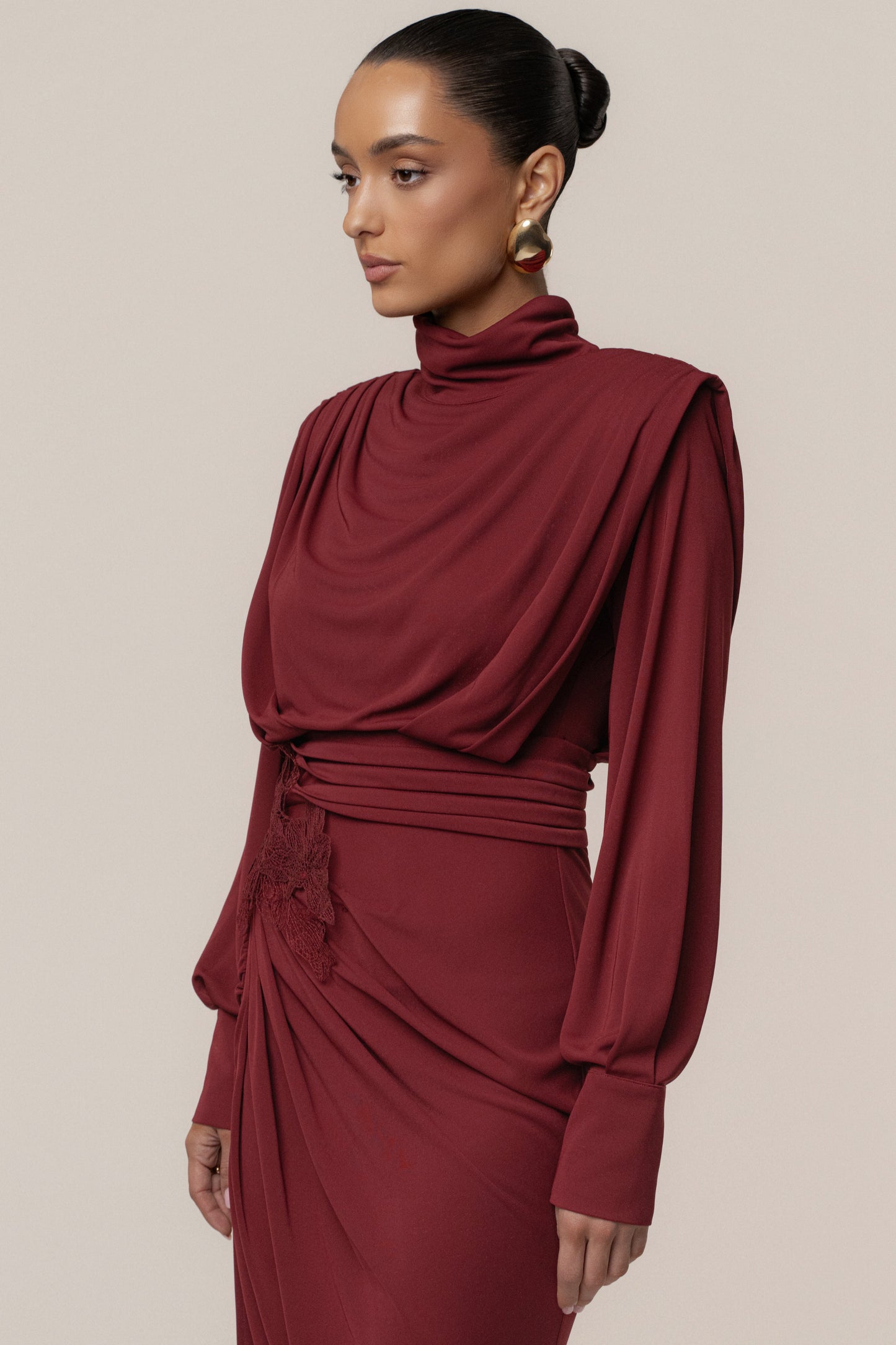Burgundy Radiance Maxi Gown JLUXLABEL