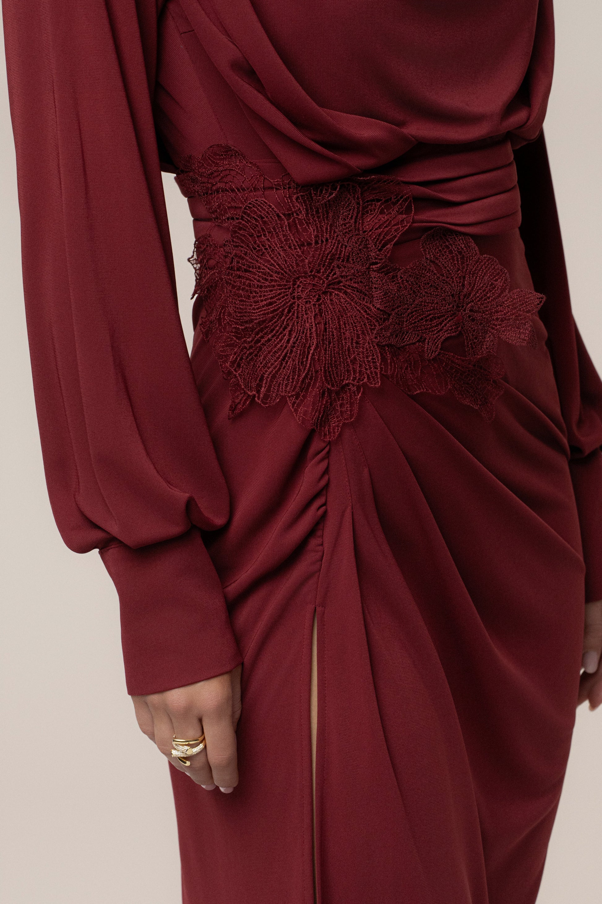 Burgundy Radiance Maxi Gown JLUXLABEL
