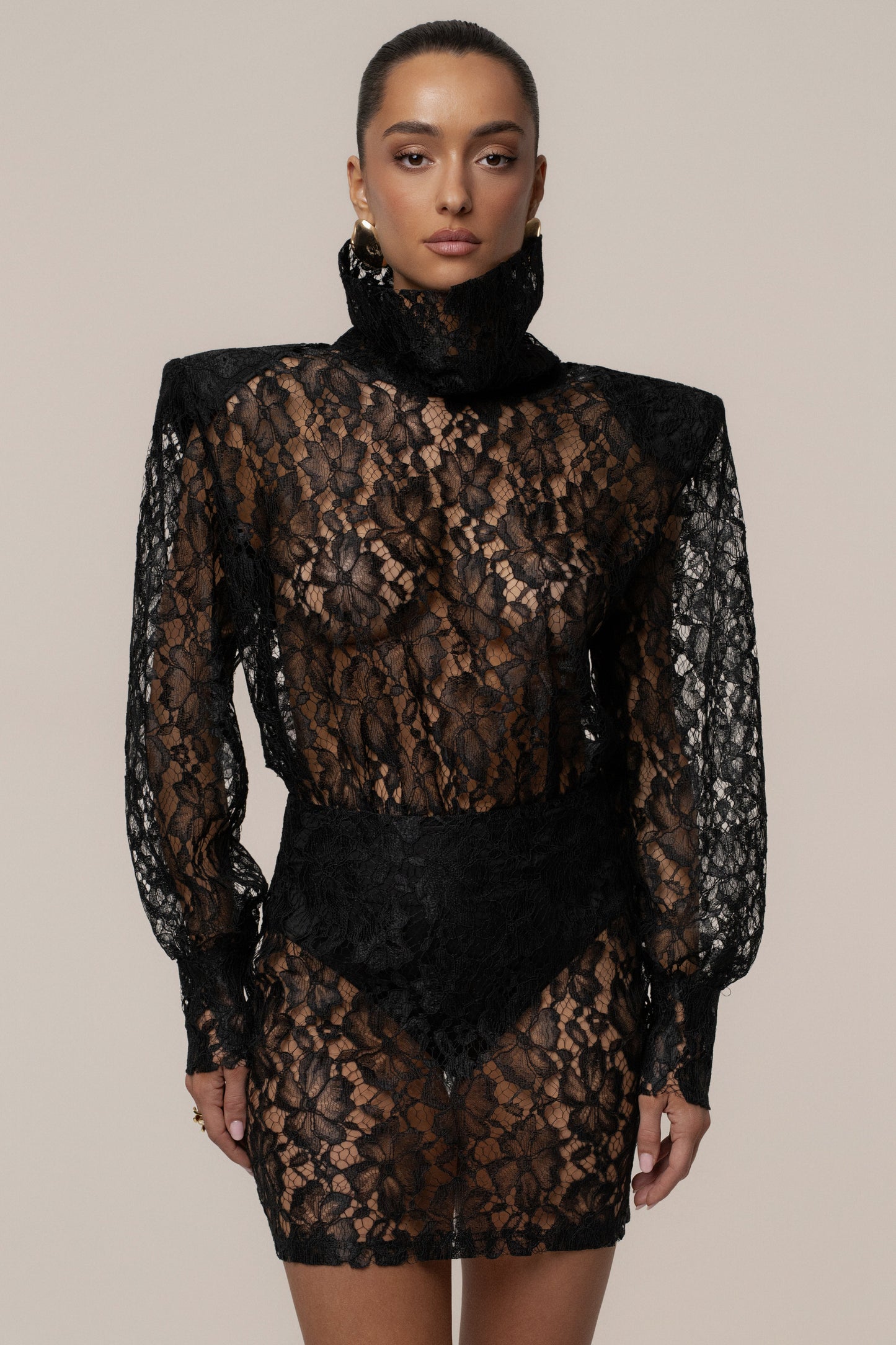 Black Devotion Lace Bodysuit & Skirt Set JLUXLABEL