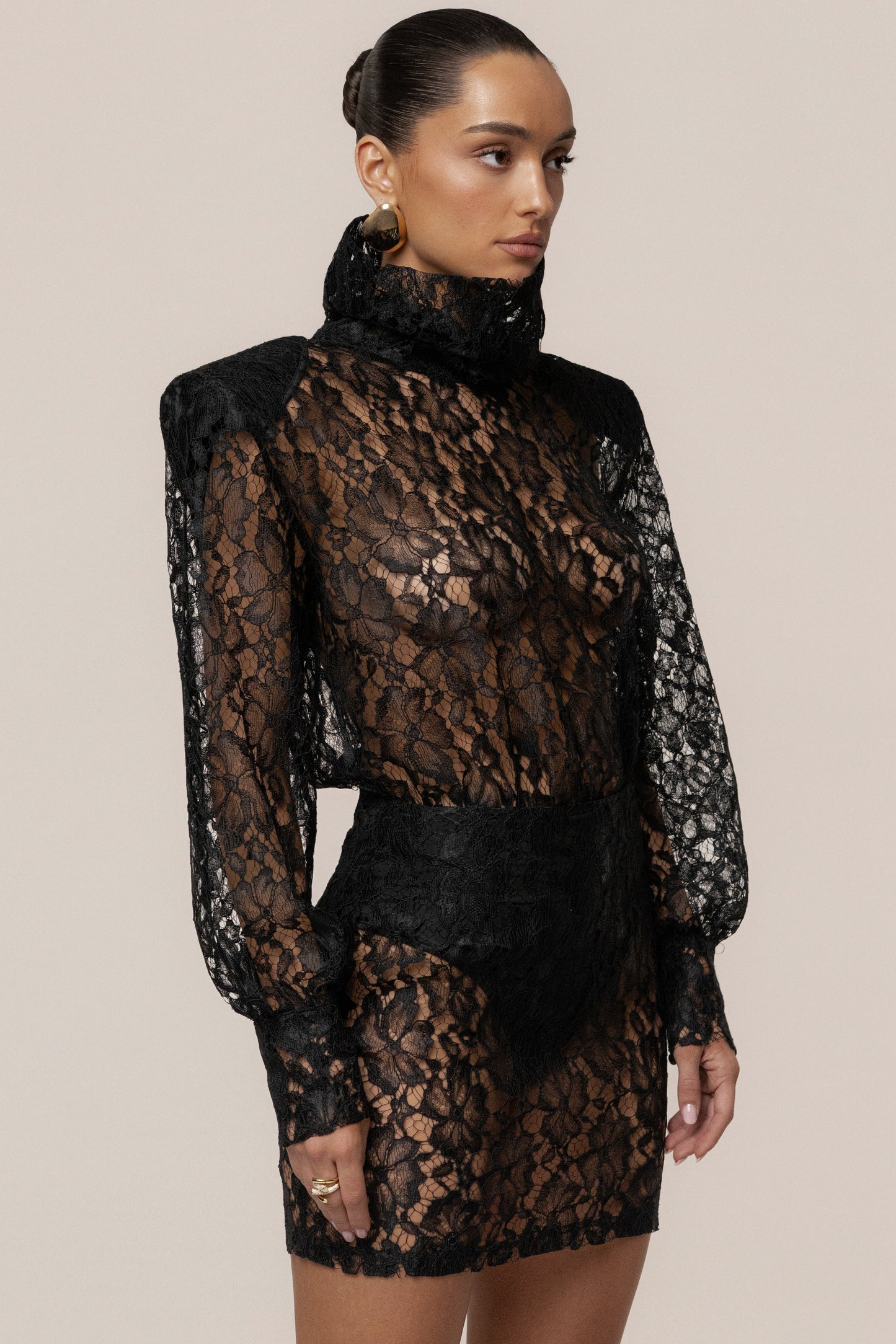 Black Devotion Lace Bodysuit & Skirt Set JLUXLABEL
