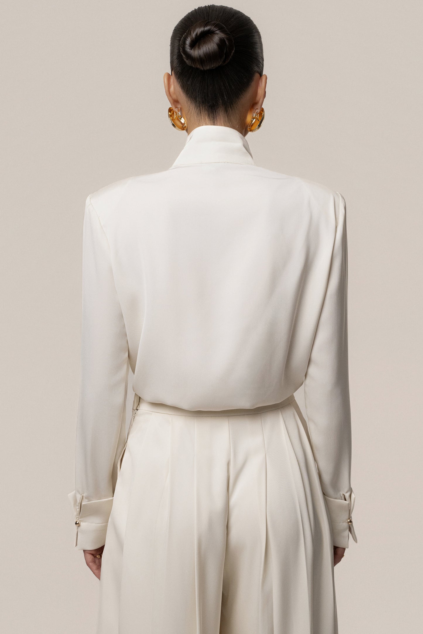 Buttercream Visionary Pleated Bodysuit JLUXLABEL