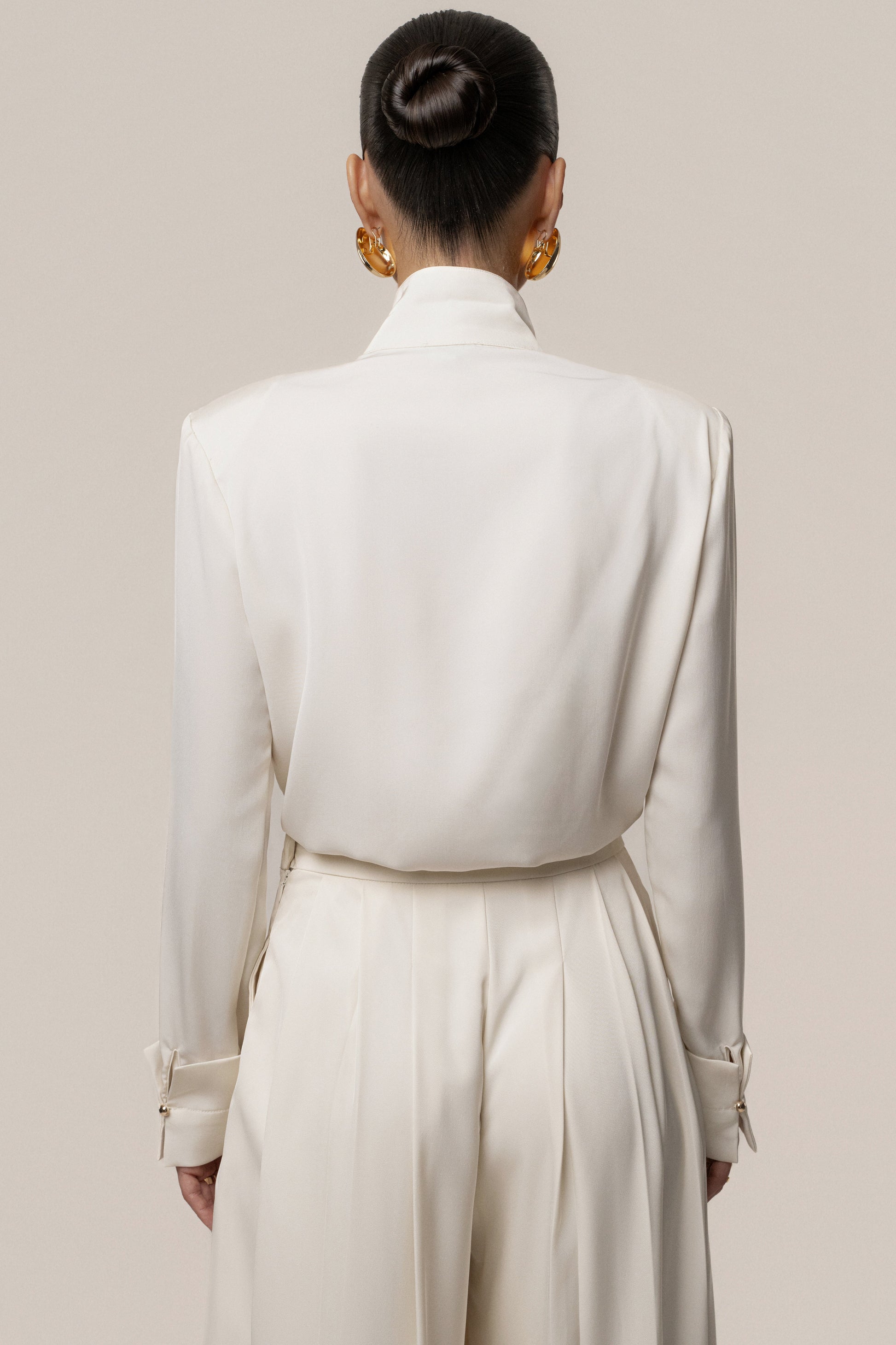 Buttercream Visionary Pleated Bodysuit JLUXLABEL