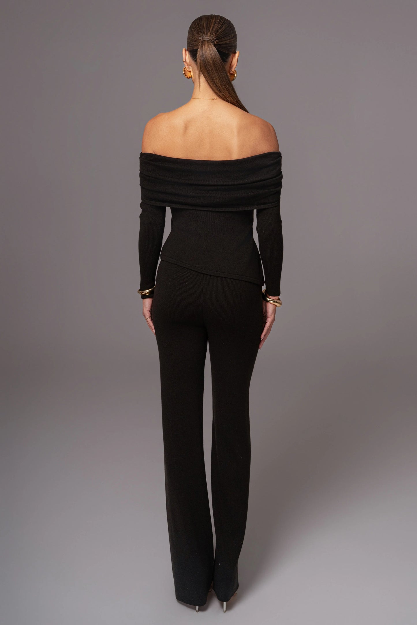 Black Alani Knit Pants JLUXLABEL