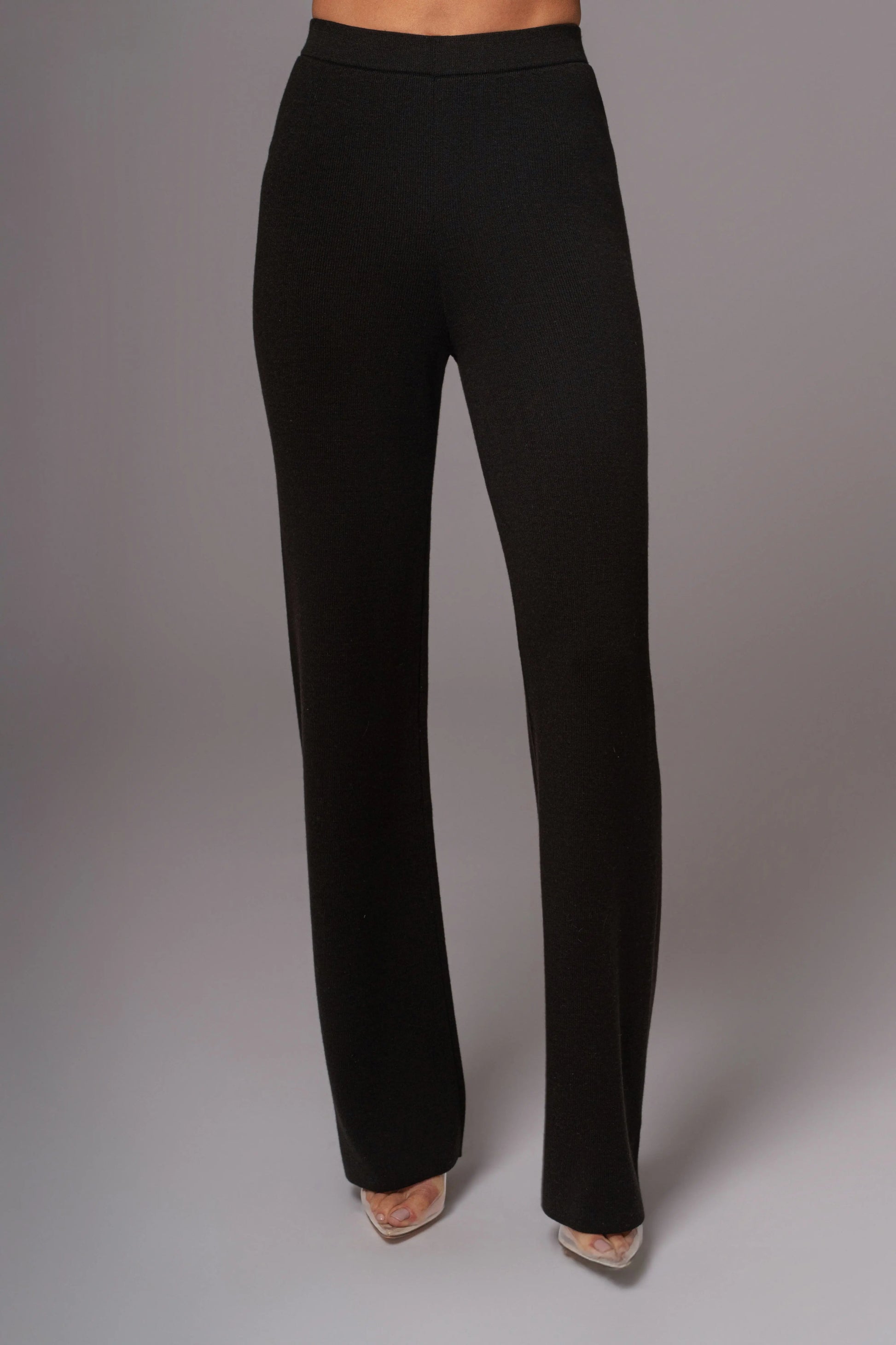 Black Alani Knit Pants JLUXLABEL