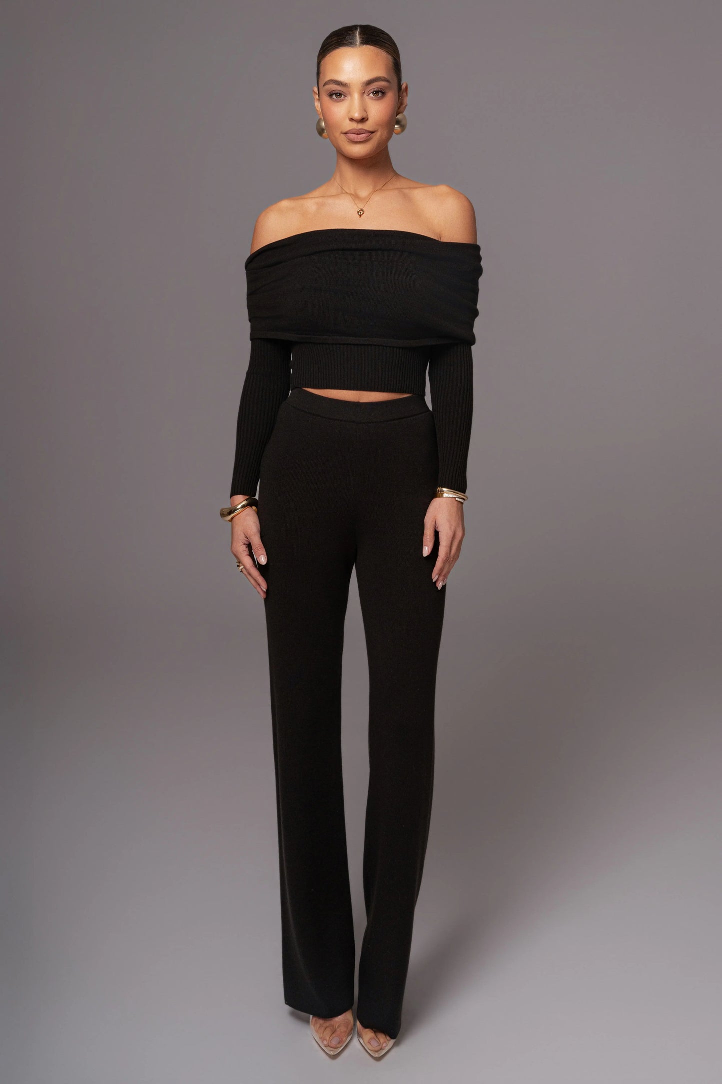 Black Alani Knit Pants JLUXLABEL