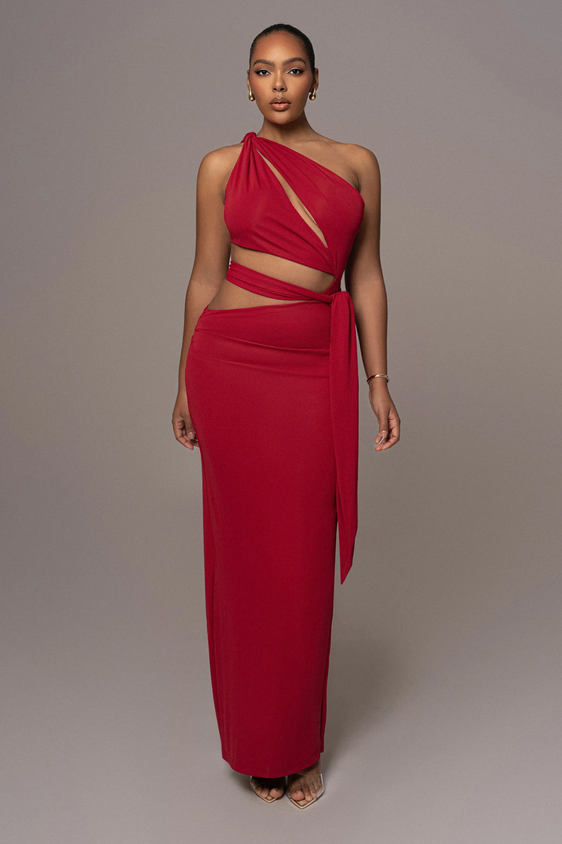 Red Athenia Keyhole Maxi Dress JLUXLABEL