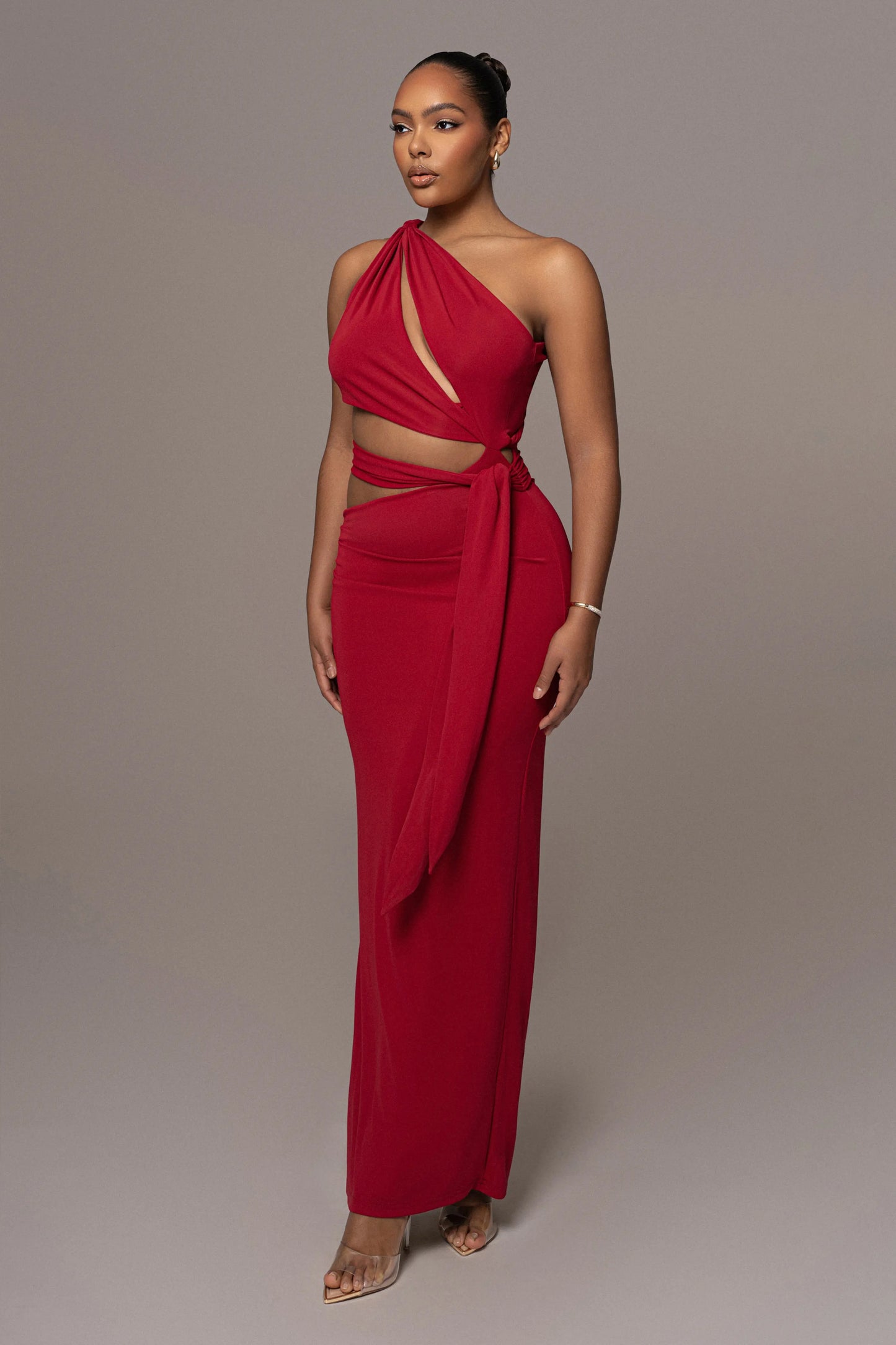 Red Athenia Keyhole Maxi Dress JLUXLABEL