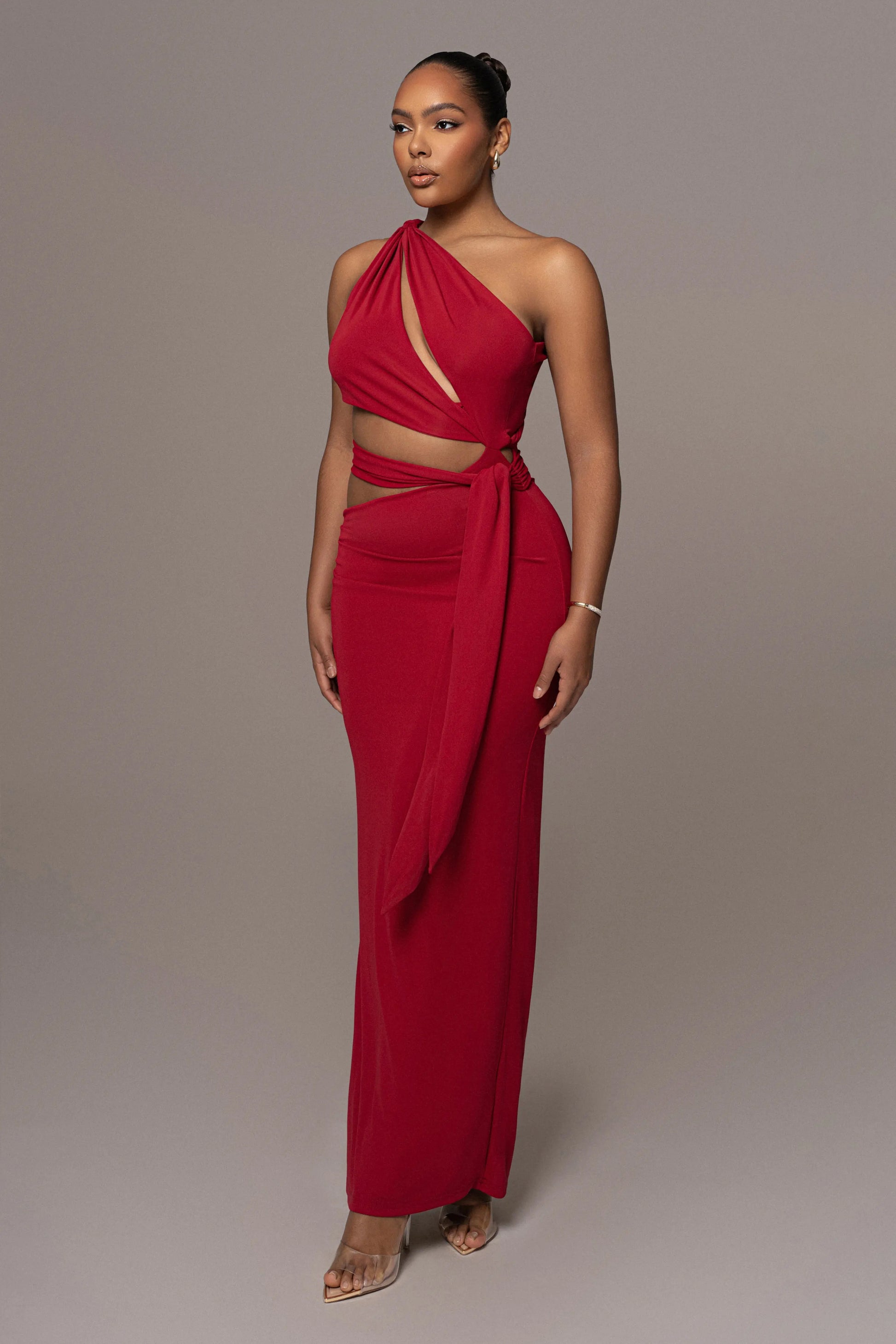 Red Athenia Keyhole Maxi Dress JLUXLABEL
