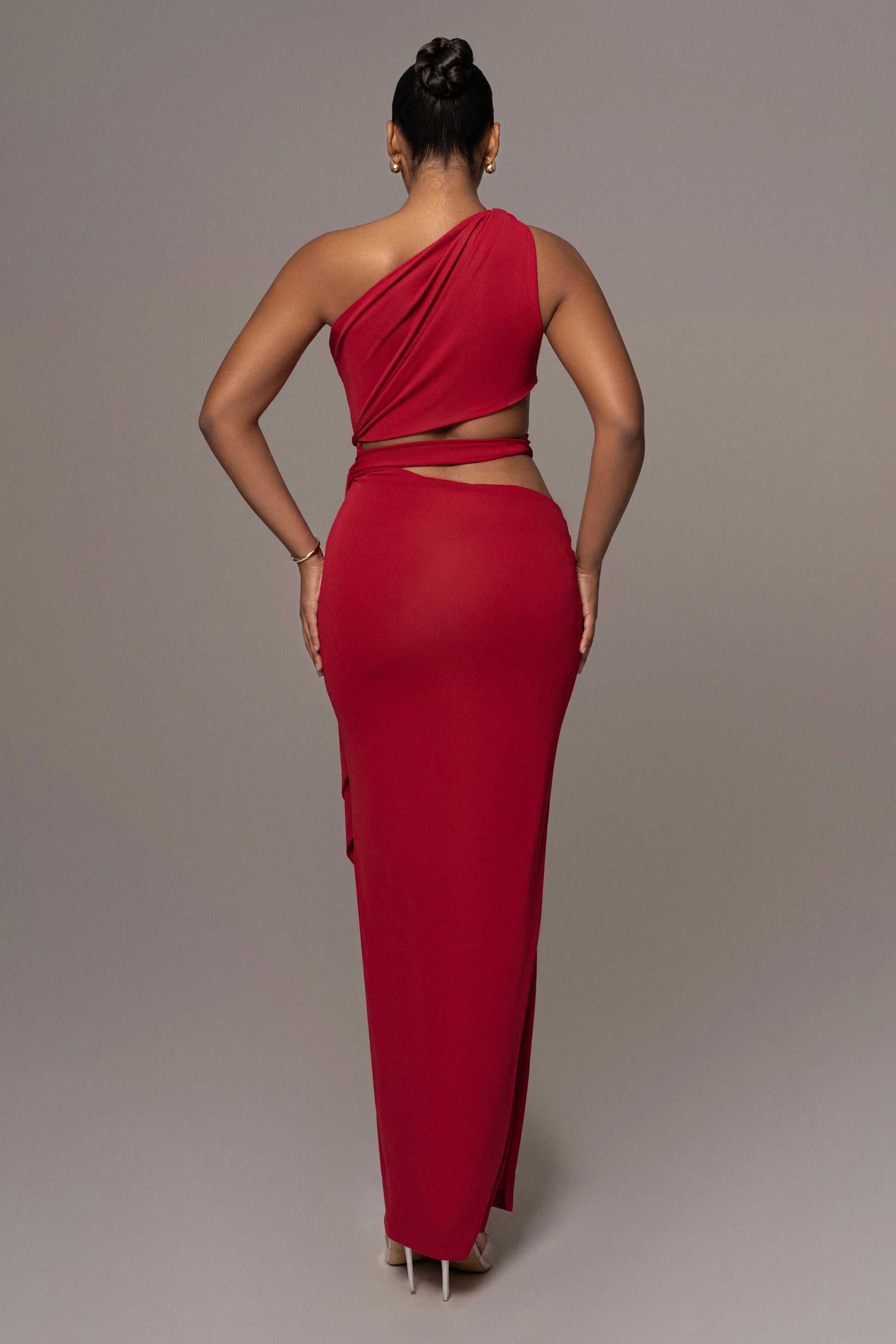Red Athenia Keyhole Maxi Dress JLUXLABEL