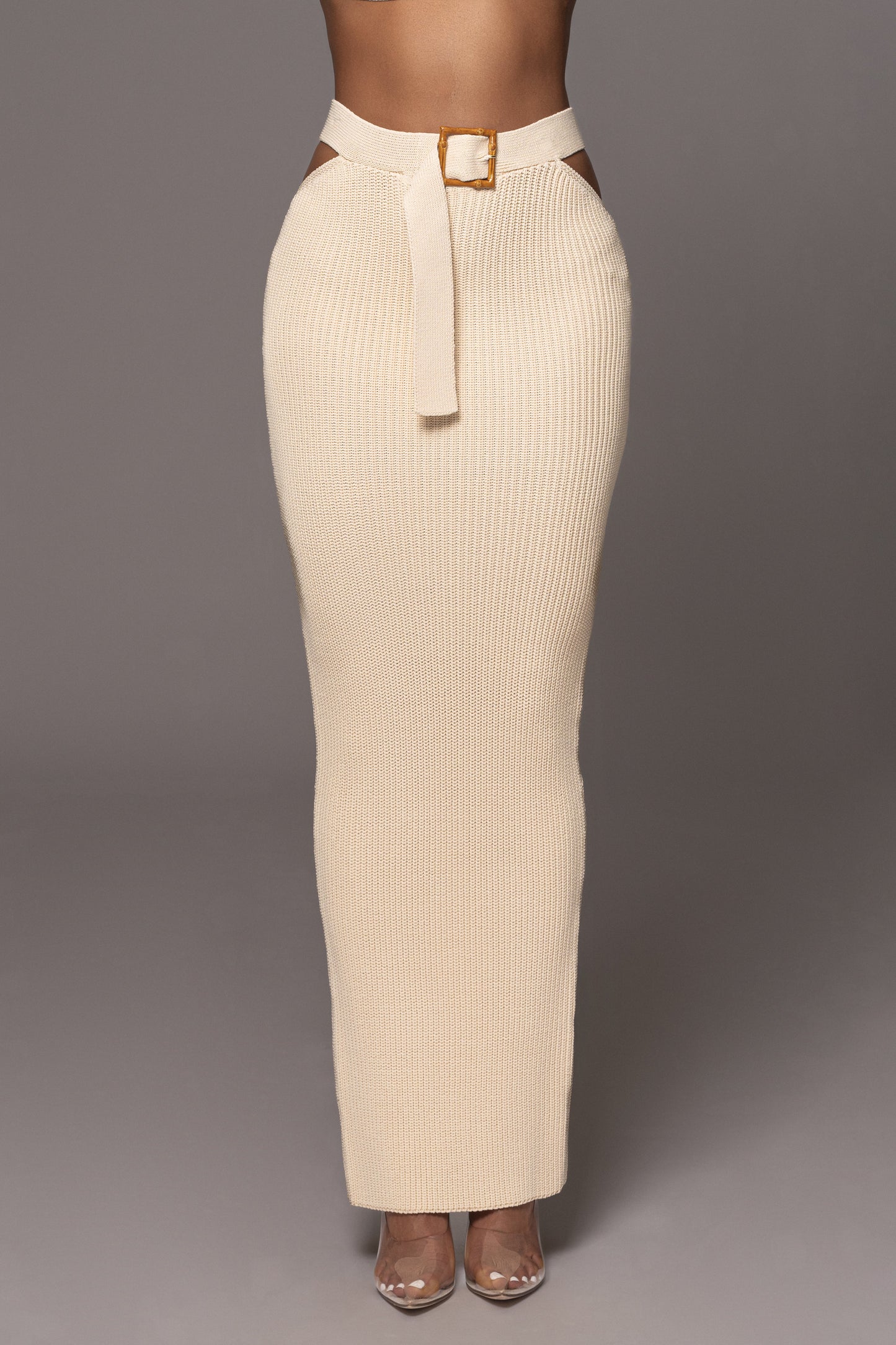 Ivory Nikole Ribbed Skirt Set