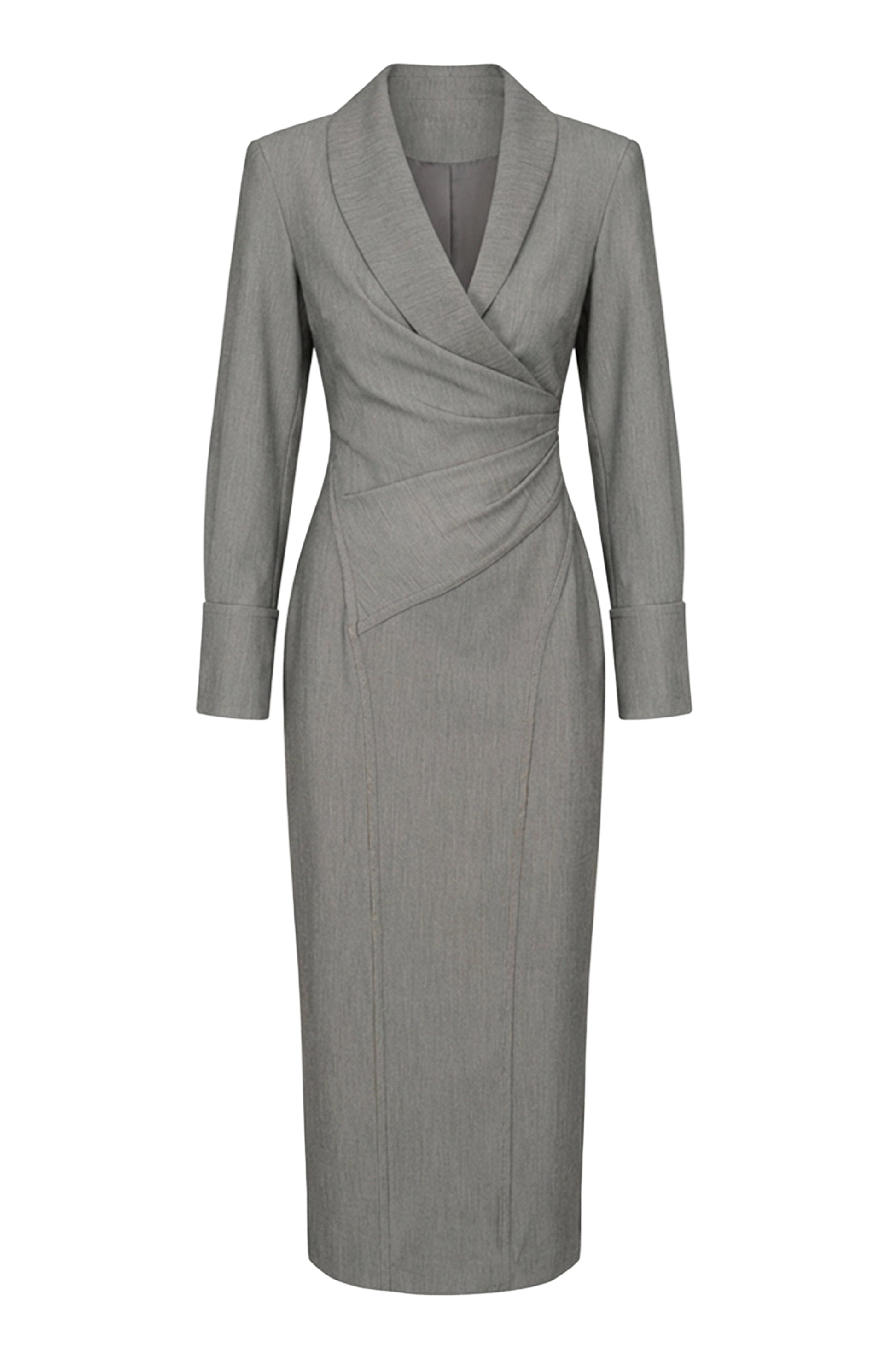Grey Manifest Blazer Midi Dress JLUXLABEL
