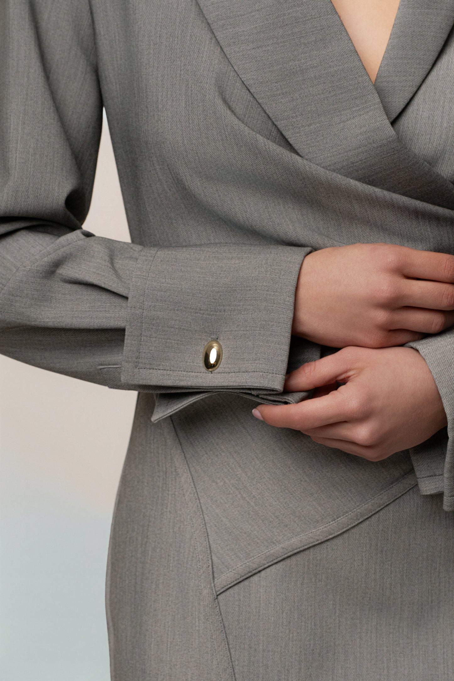 Grey Manifest Blazer Midi Dress JLUXLABEL
