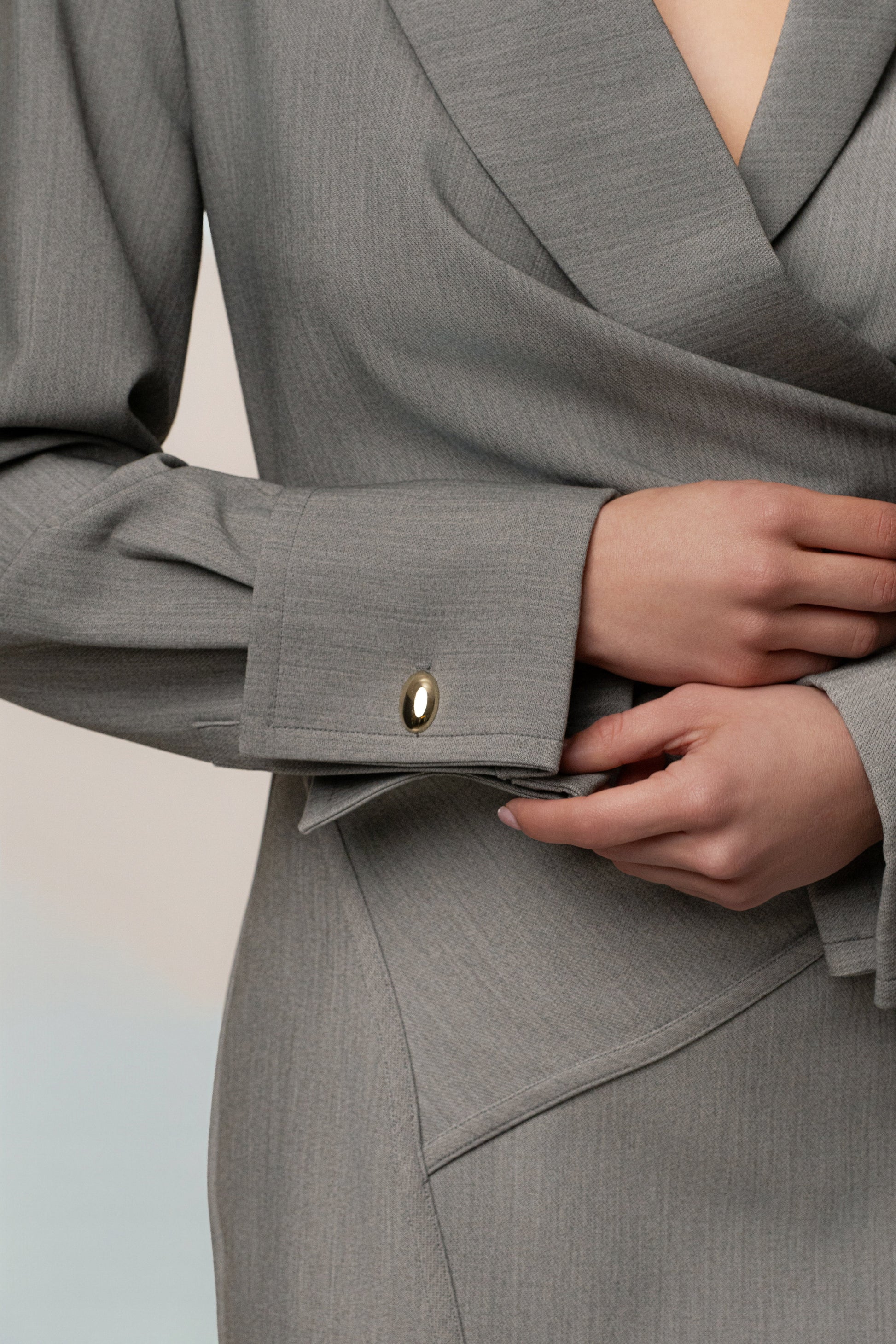 Grey Manifest Blazer Midi Dress JLUXLABEL