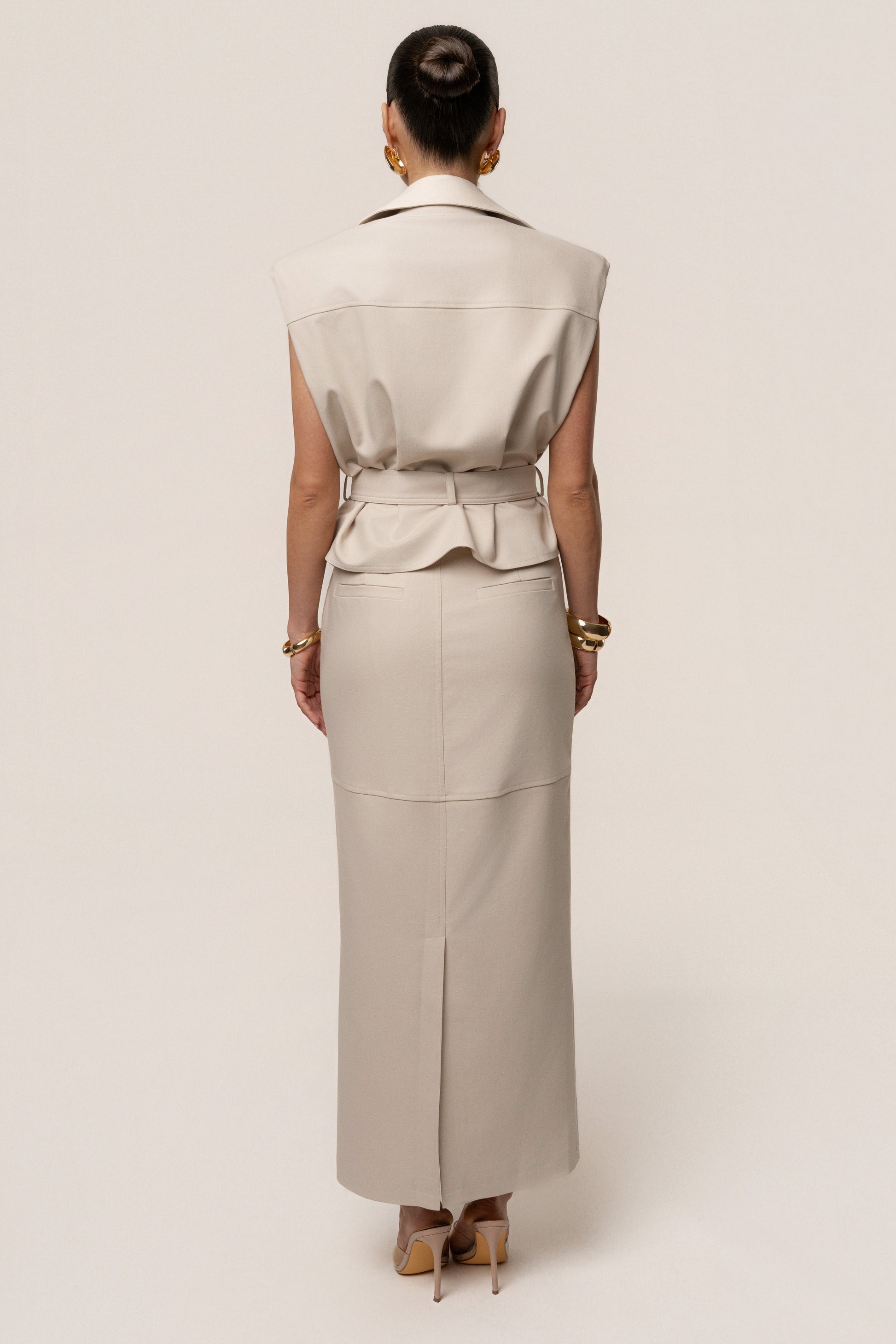 Beige In Focus Skirt JLUXLABEL