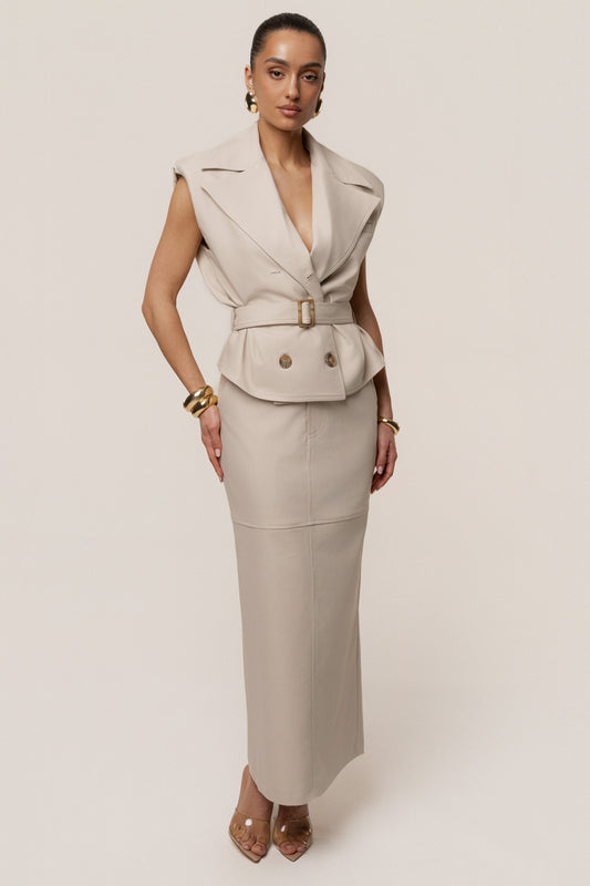 Beige In Focus Skirt JLUXLABEL