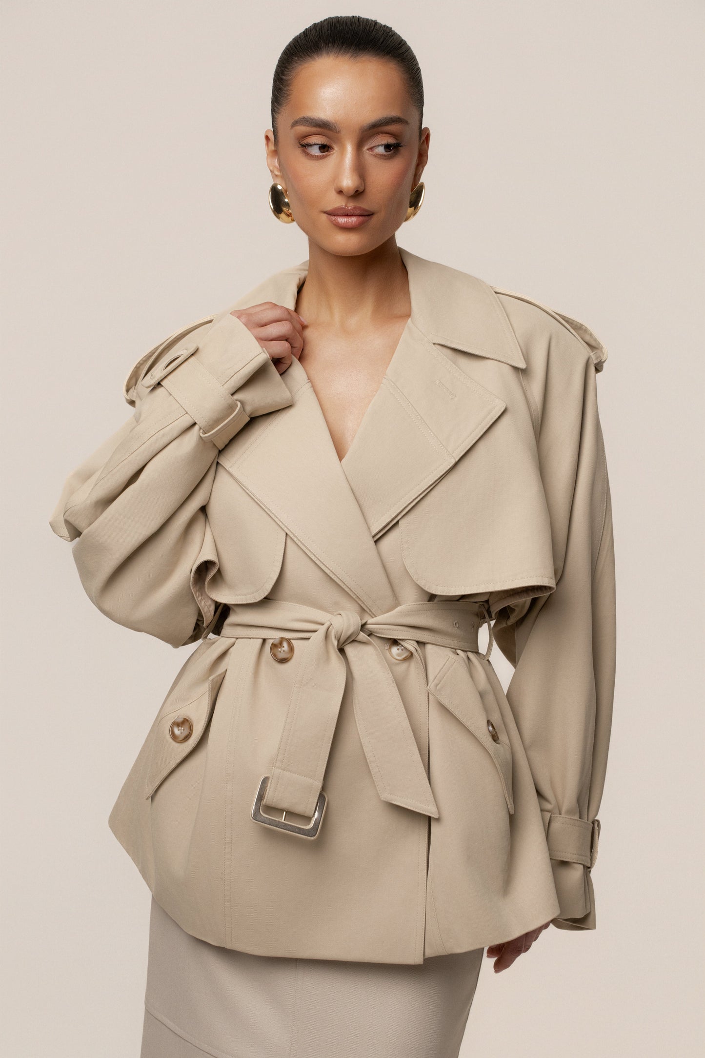 Khaki Classic Oversized Trench JLUXLABEL