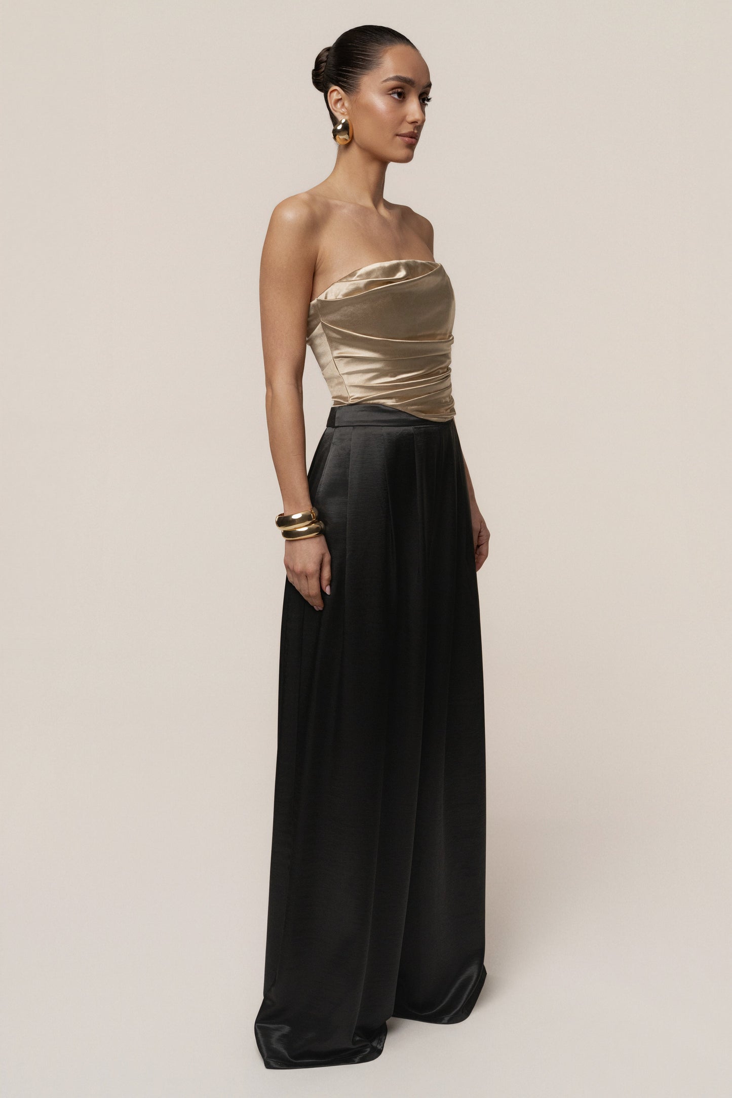 Gold Sparkling Hour Satin Corset JLUXLABEL