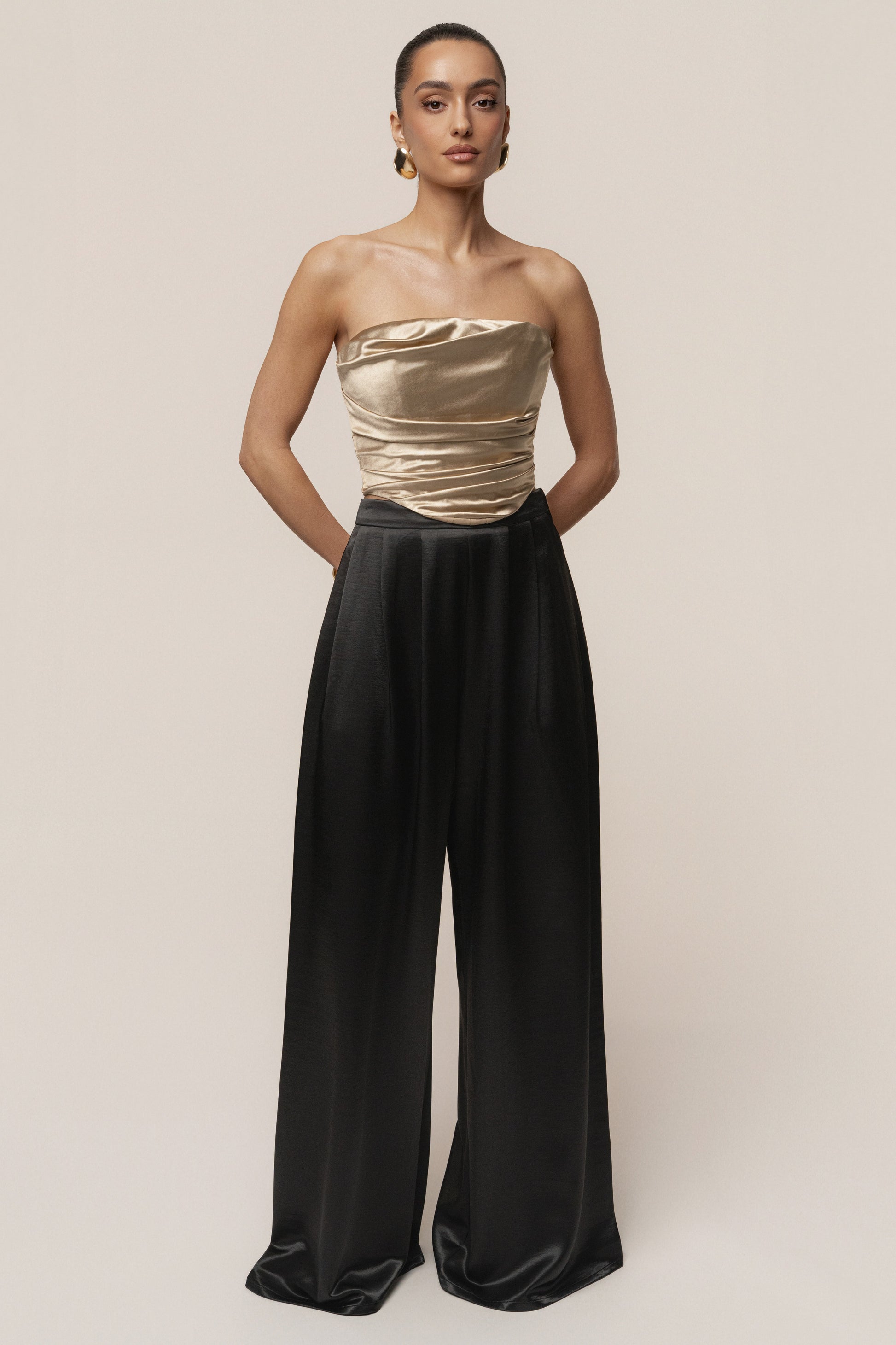 Gold Sparkling Hour Satin Corset JLUXLABEL