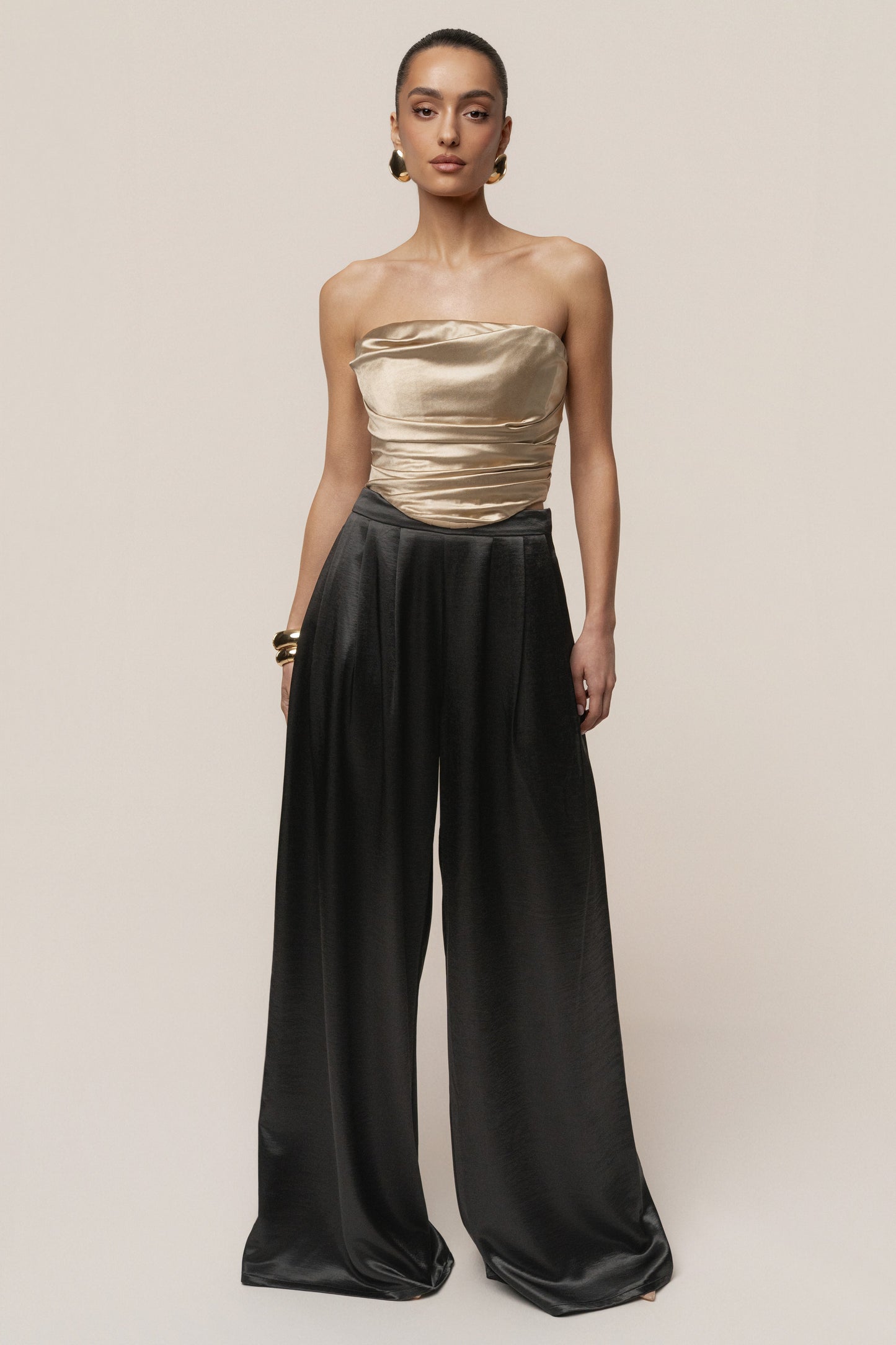 Gold Sparkling Hour Satin Corset JLUXLABEL
