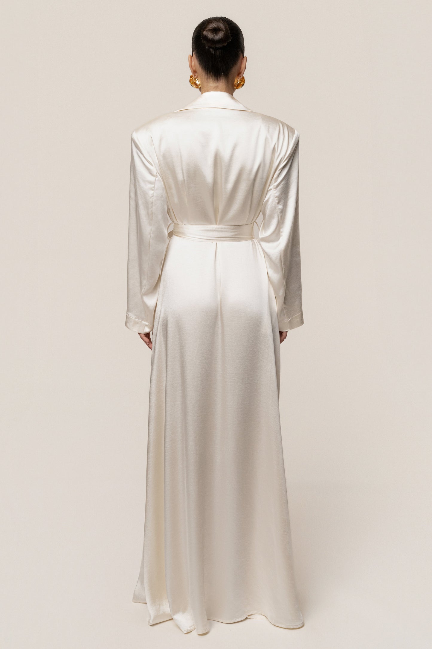 Ivory Satin Embrace Maxi Dress JLUXLABEL
