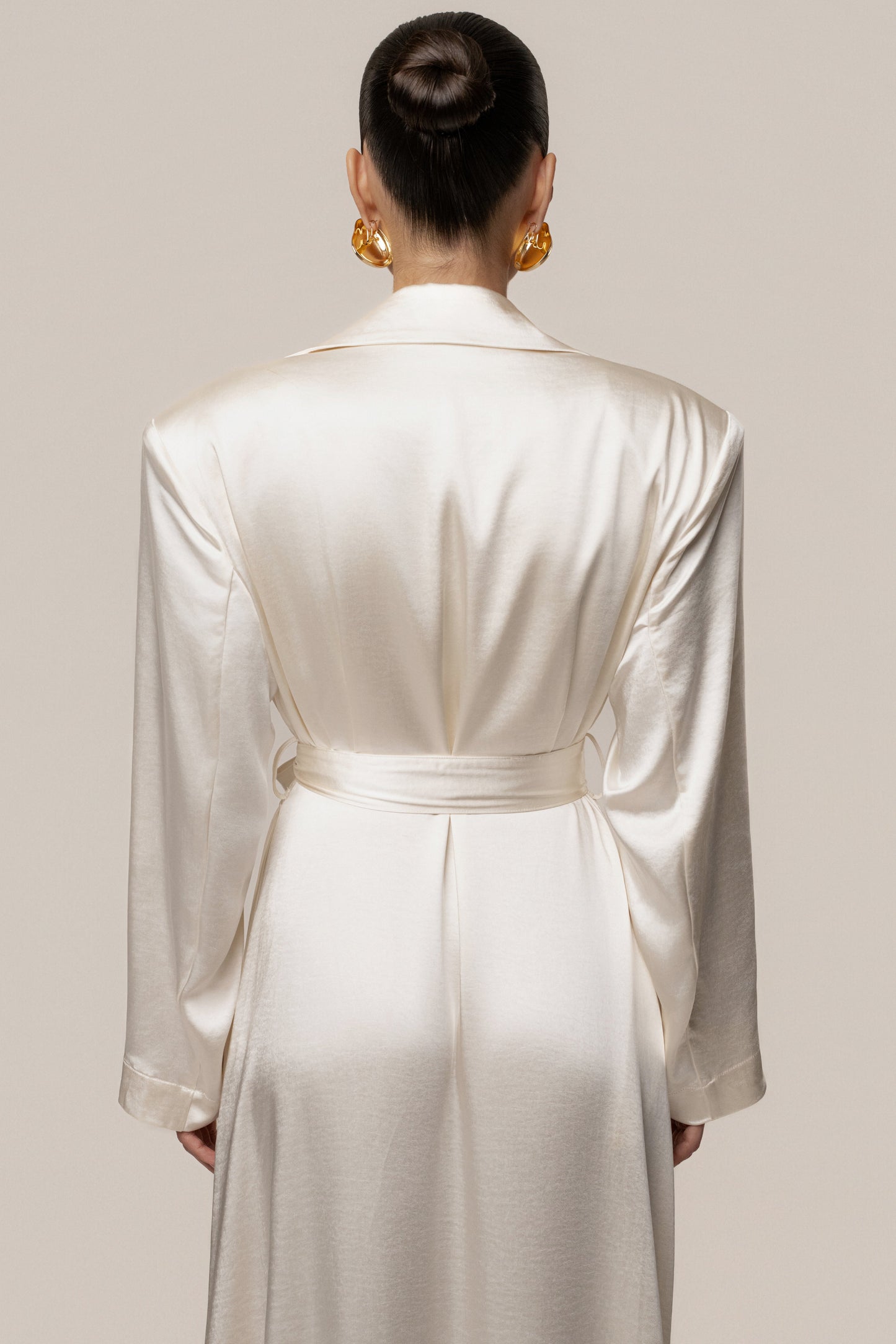 Ivory Satin Embrace Maxi Dress JLUXLABEL