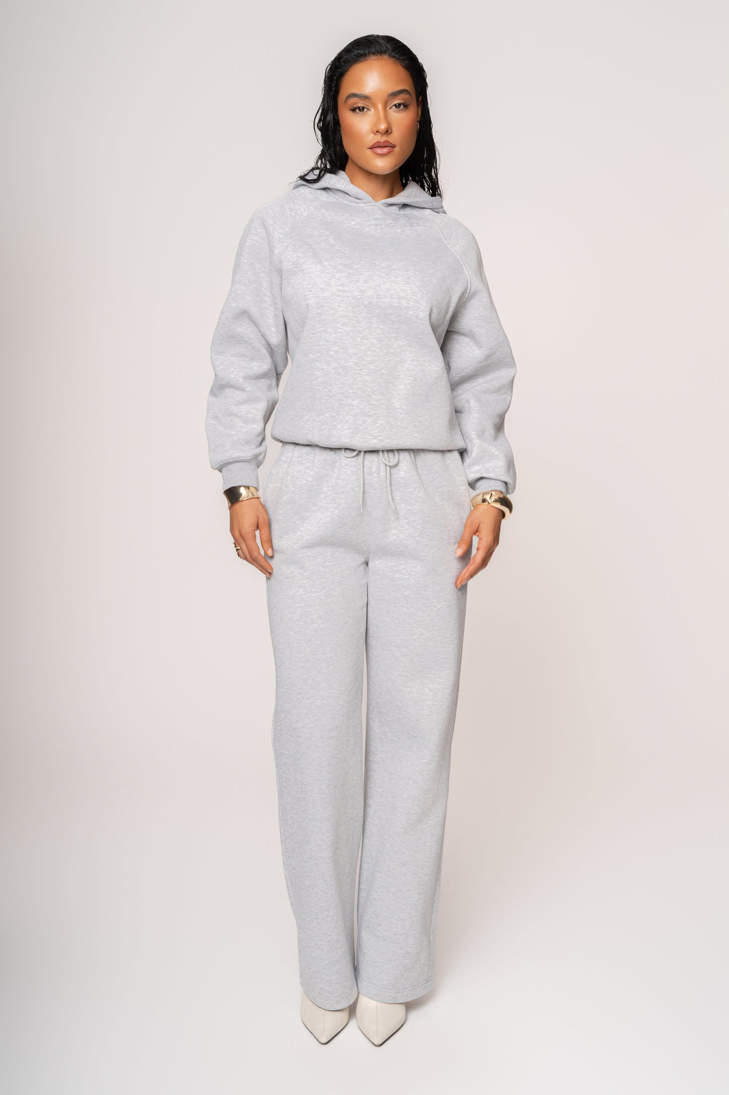Heather Grey JLUXLABEL Logo Fleece Pants