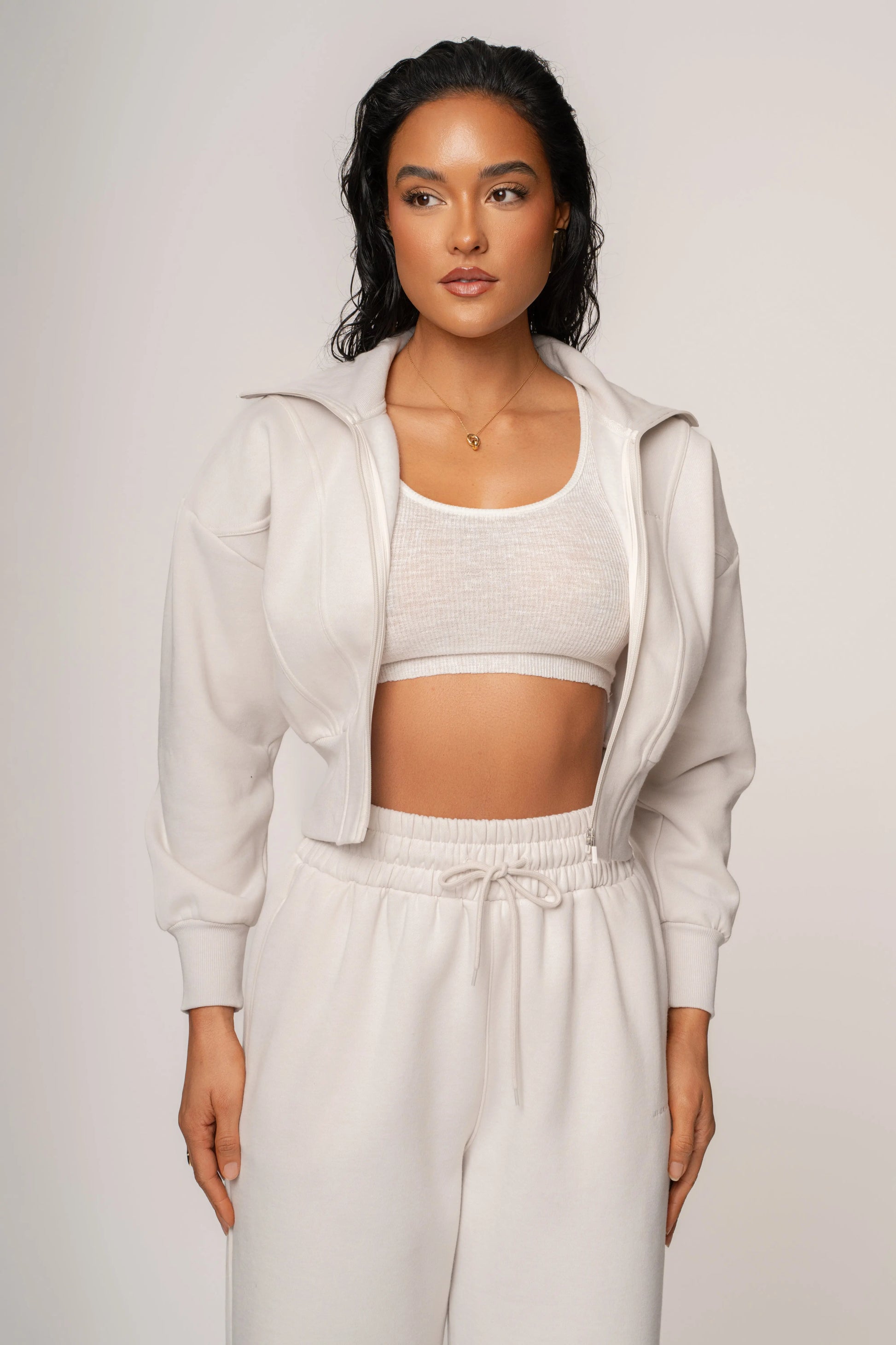 Bone JLUXLABEL Logo Zip Up Jacket JLUXLABEL