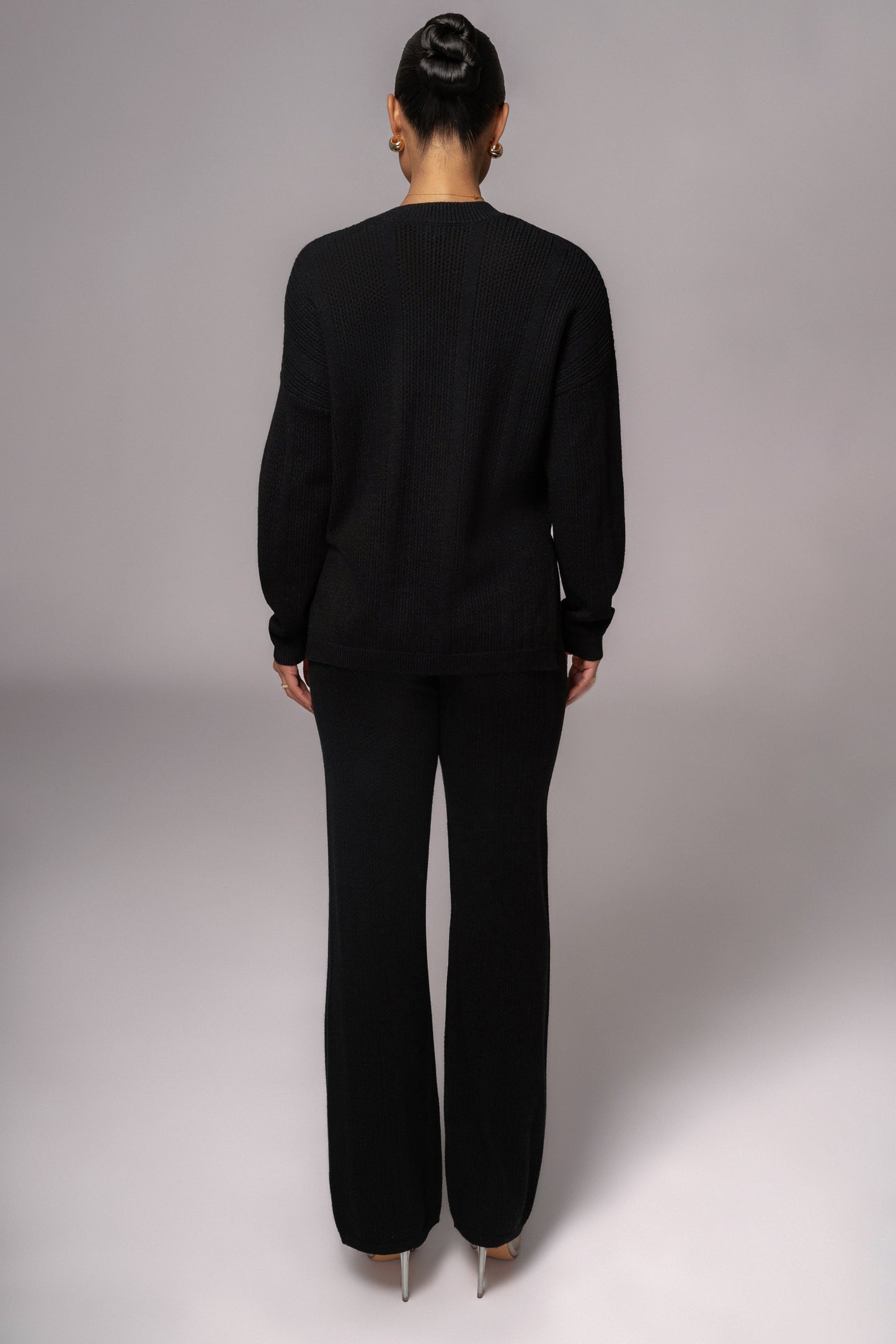 Black Fortuna Sweater Knit Pants