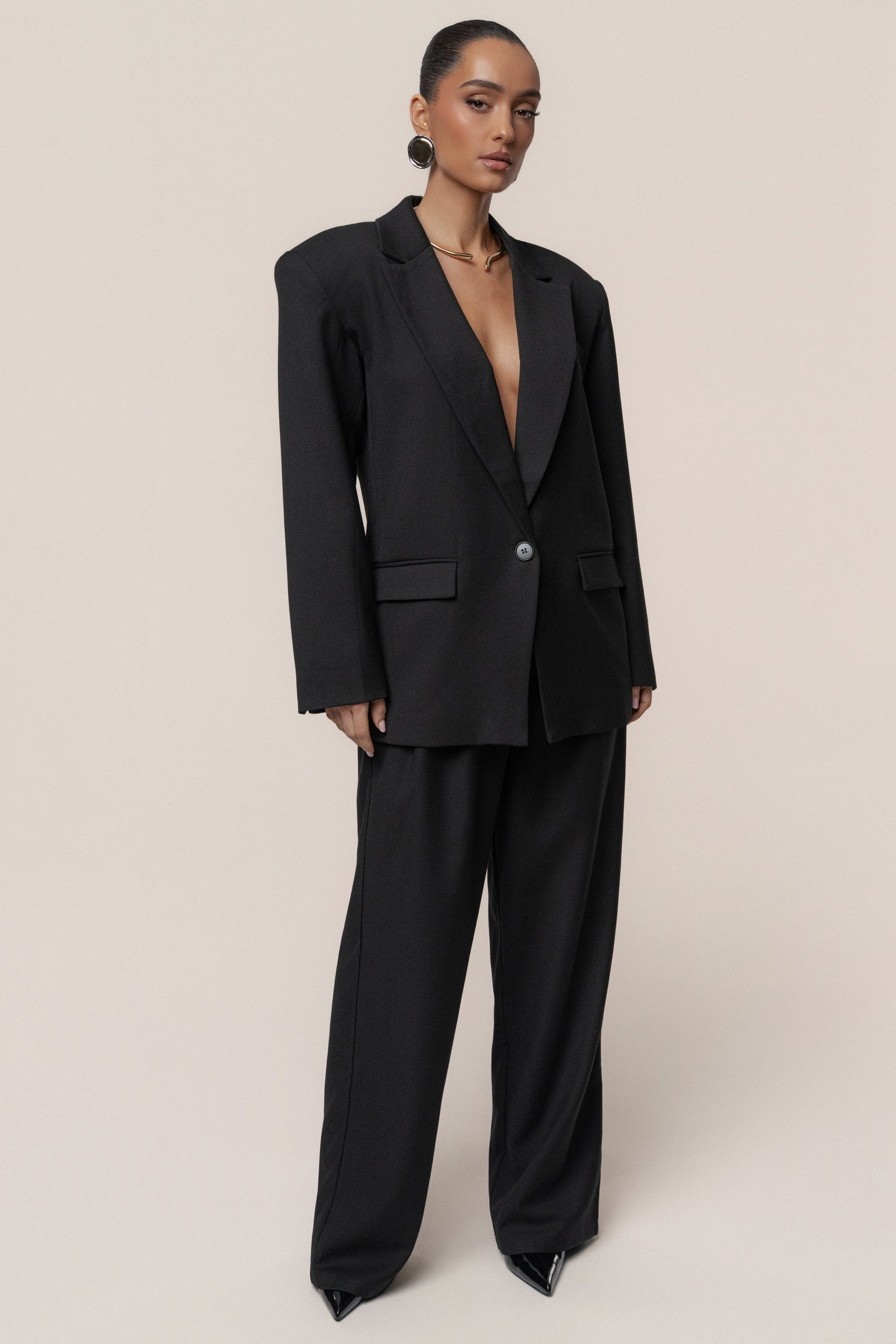 Black Refined Moments Blazer JLUXLABEL