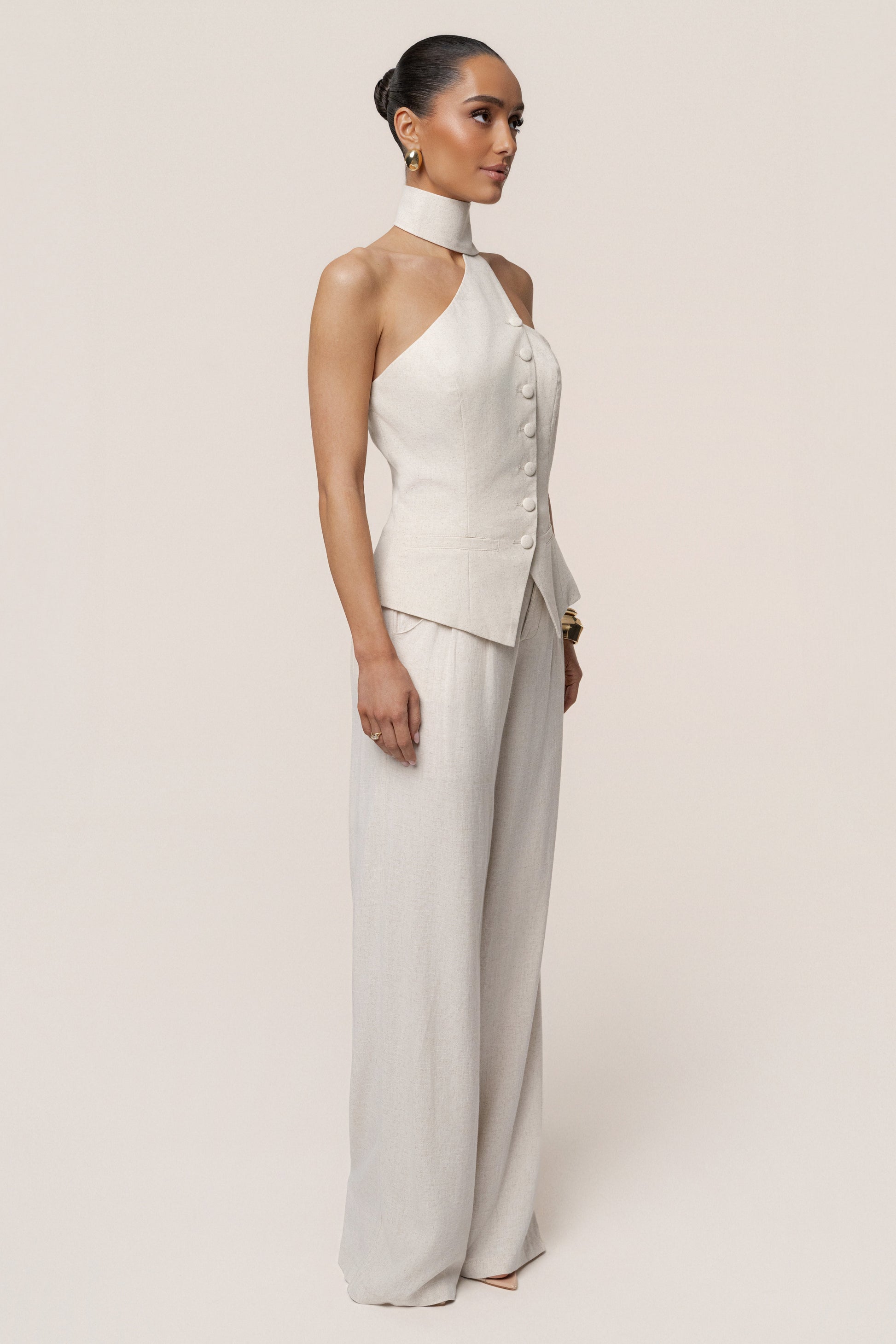 PRE-ORDER Oatmeal Asymmetric Scarf Top JLUXLABEL