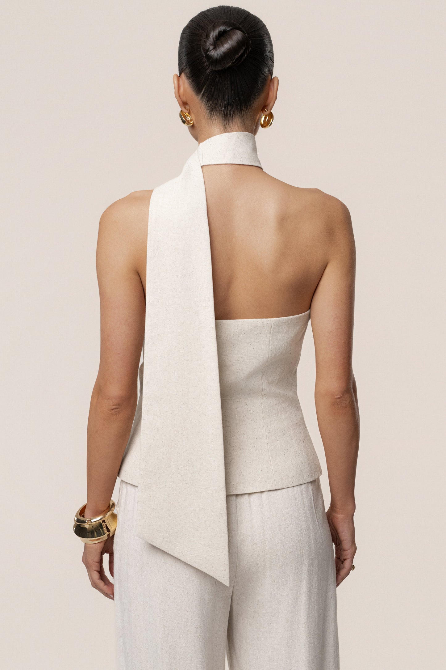 PRE-ORDER Oatmeal Asymmetric Scarf Top JLUXLABEL