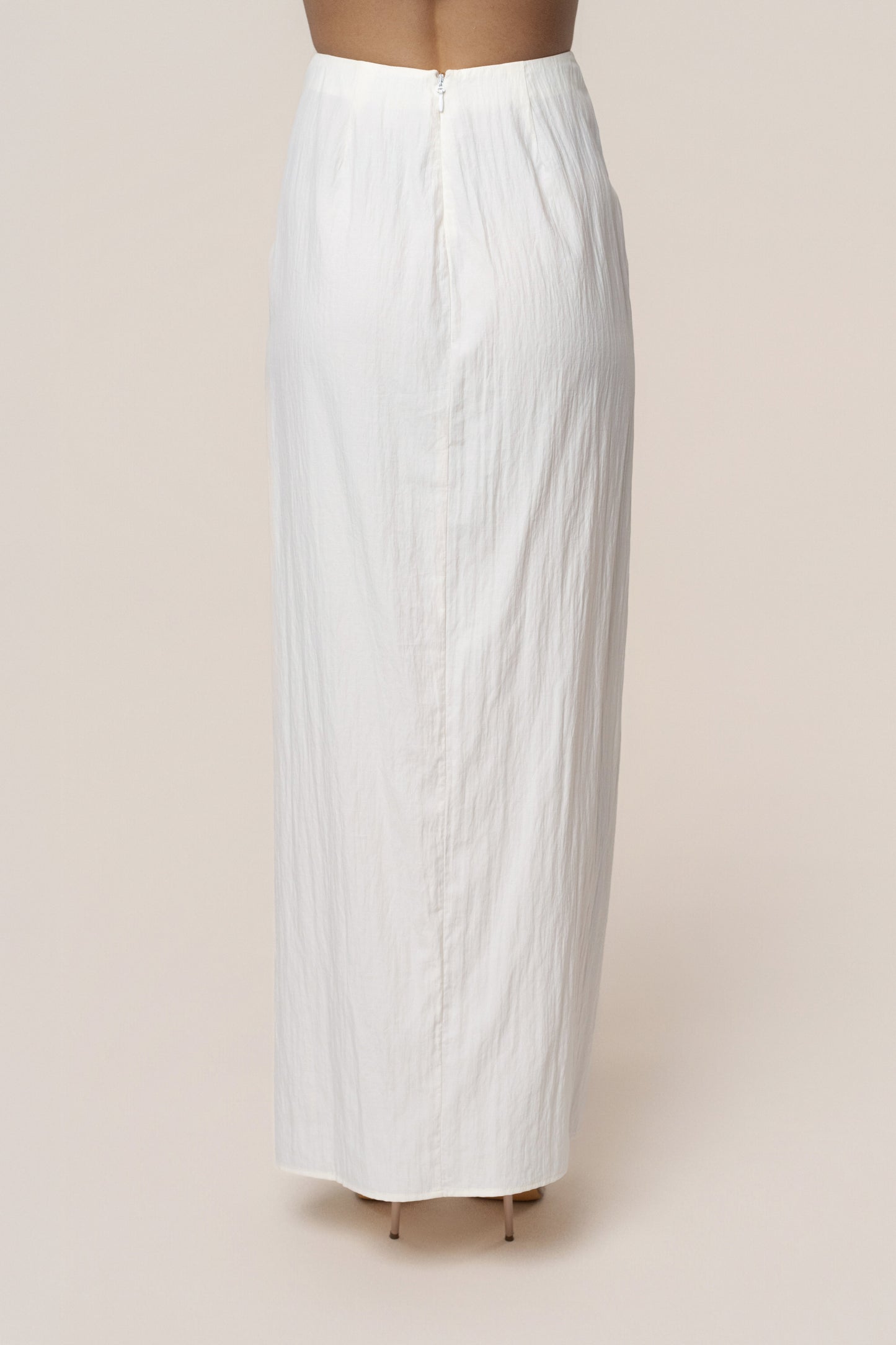 Ivory Flowing Elegance Maxi Skirt JLUXLABEL