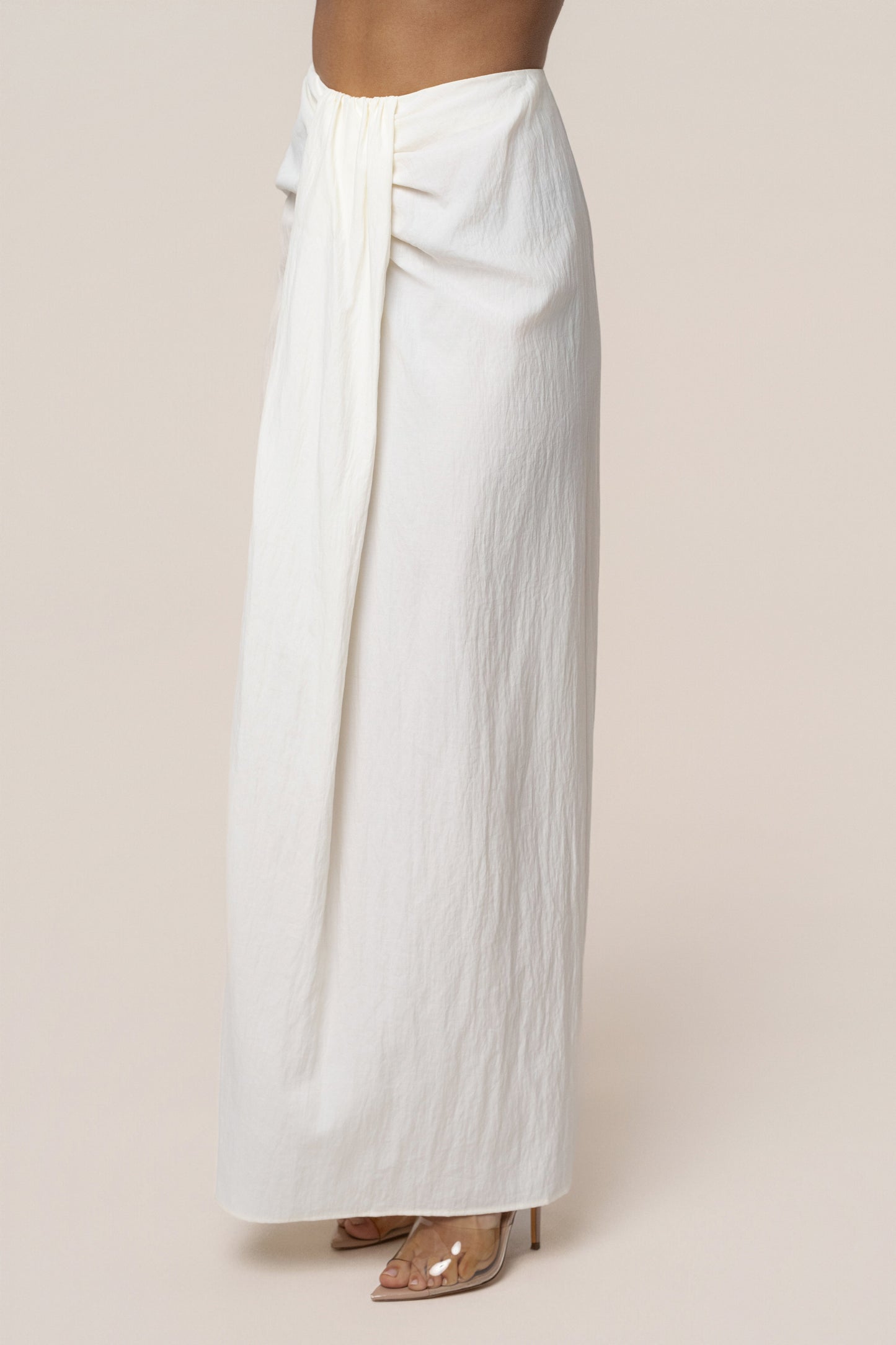 Ivory Flowing Elegance Maxi Skirt JLUXLABEL