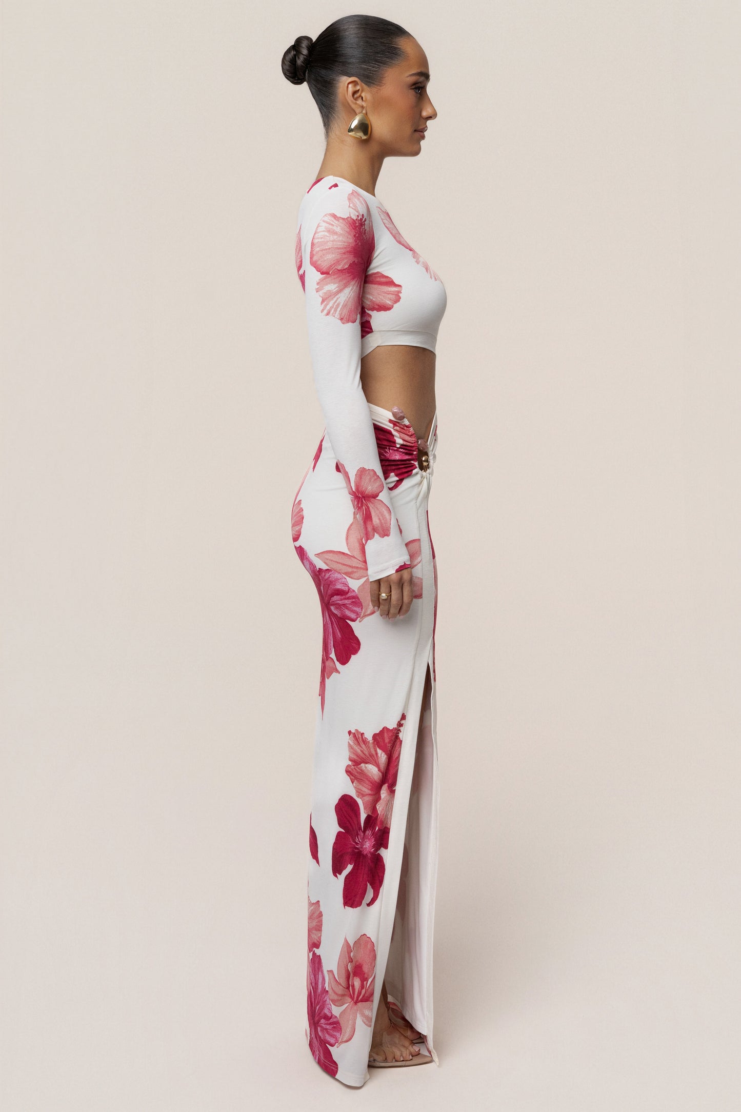 Red Floral Garden Oasis Maxi Dress JLUXLABEL