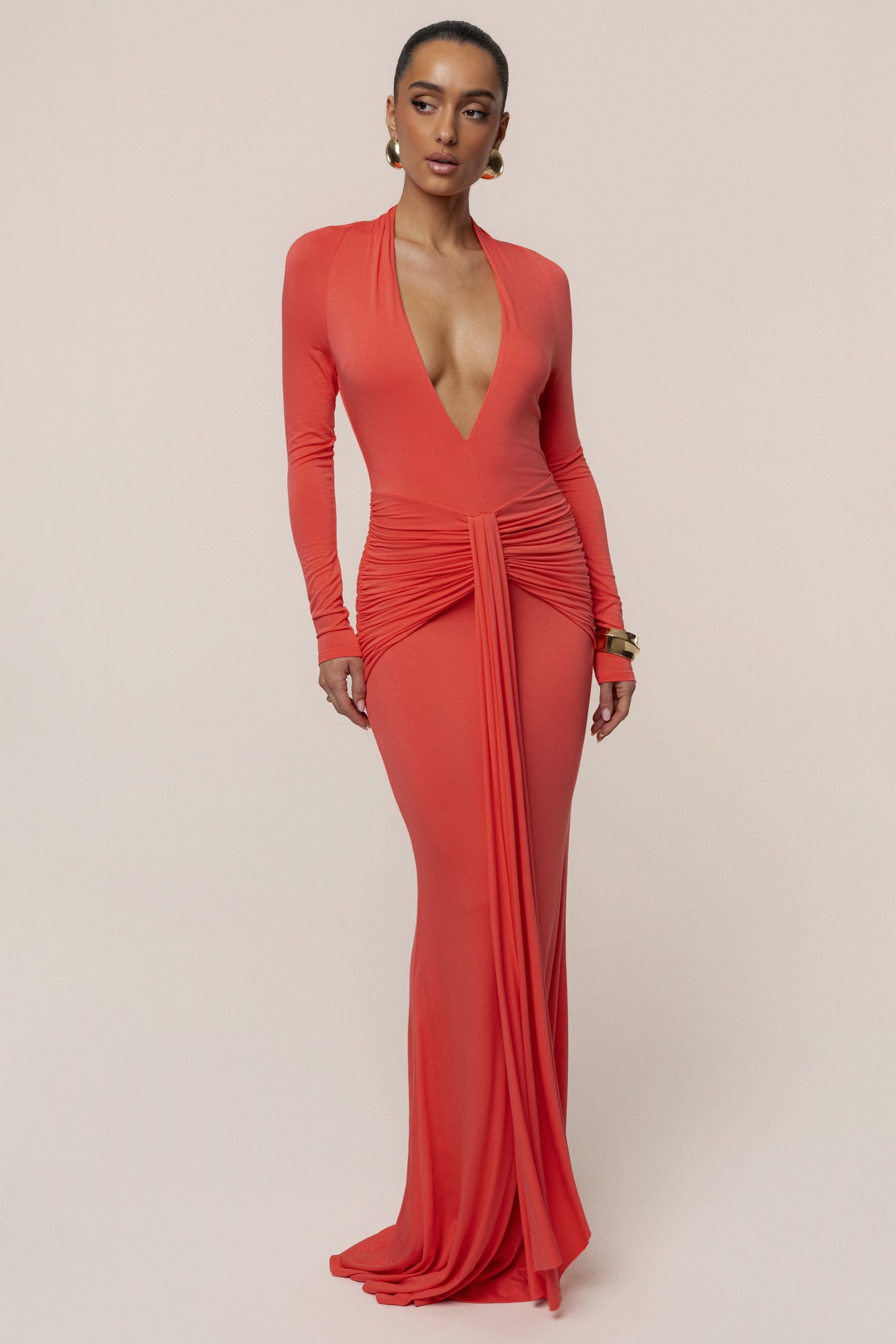 Coral All The Stars Maxi Dress JLUXLABEL