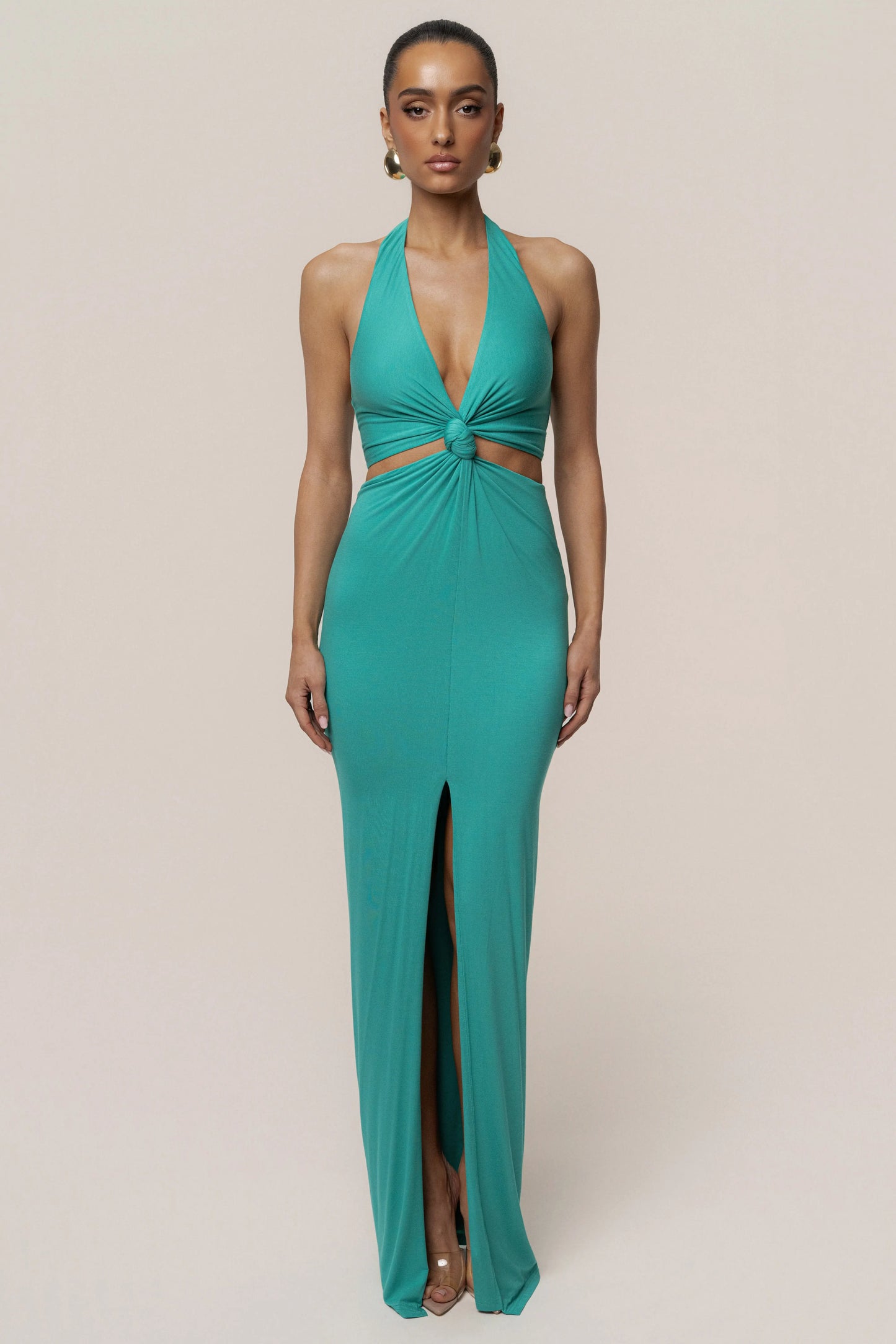 Teal Grand Evening Maxi Dress JLUXLABEL
