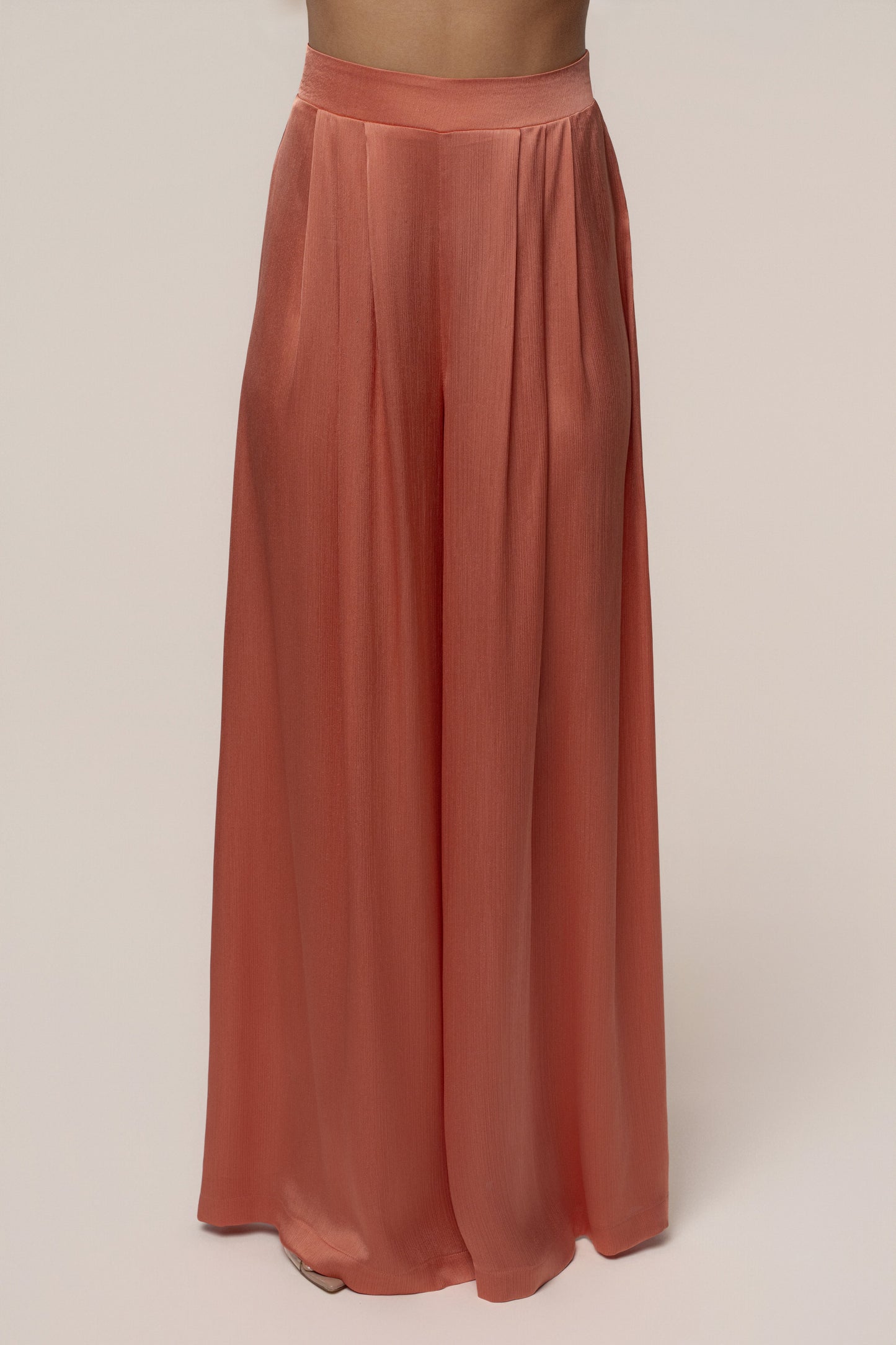Salmon Cascade Satin Pant Set JLUXLABEL