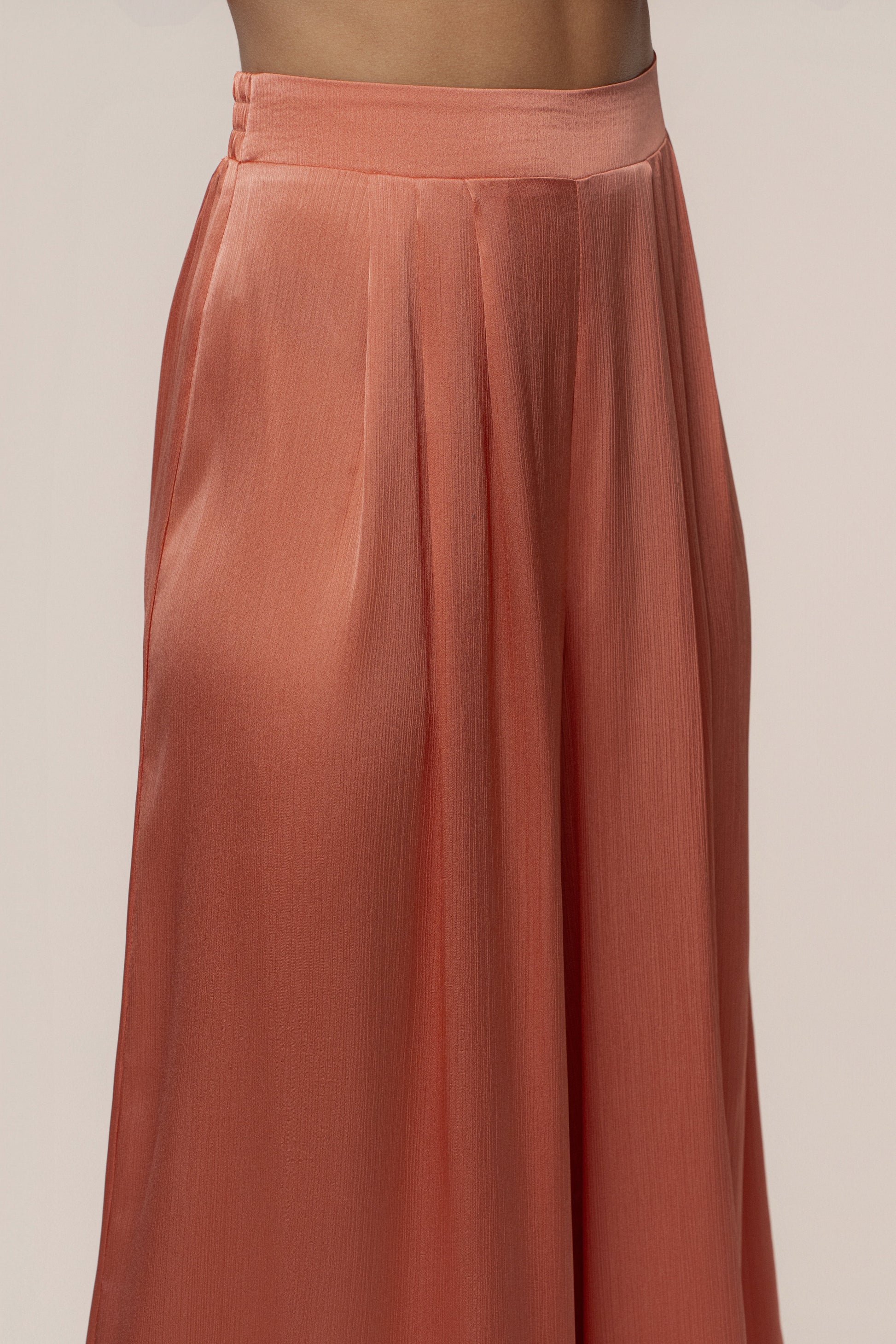 Salmon Cascade Satin Pant Set JLUXLABEL