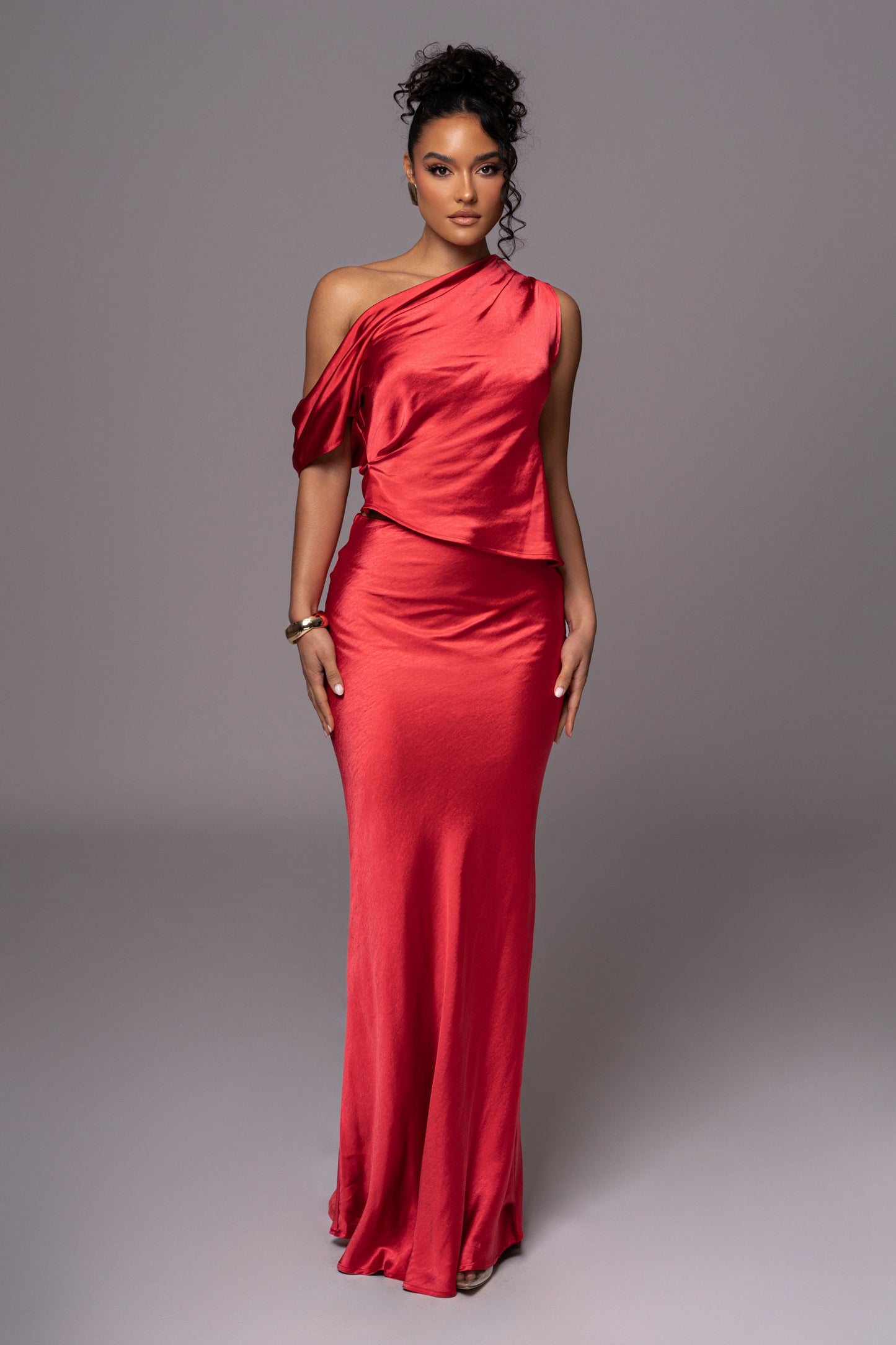 Red Rosi Asymmetrical Top